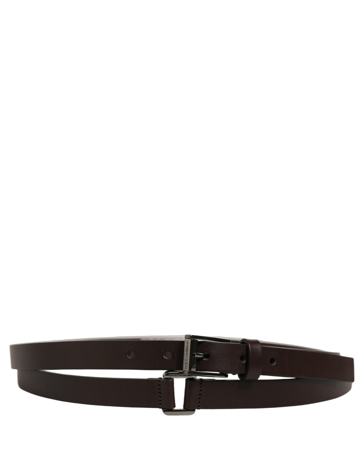 Dolce & Gabbana Brown Leather Double Wrap Belt - Timeless Luxury