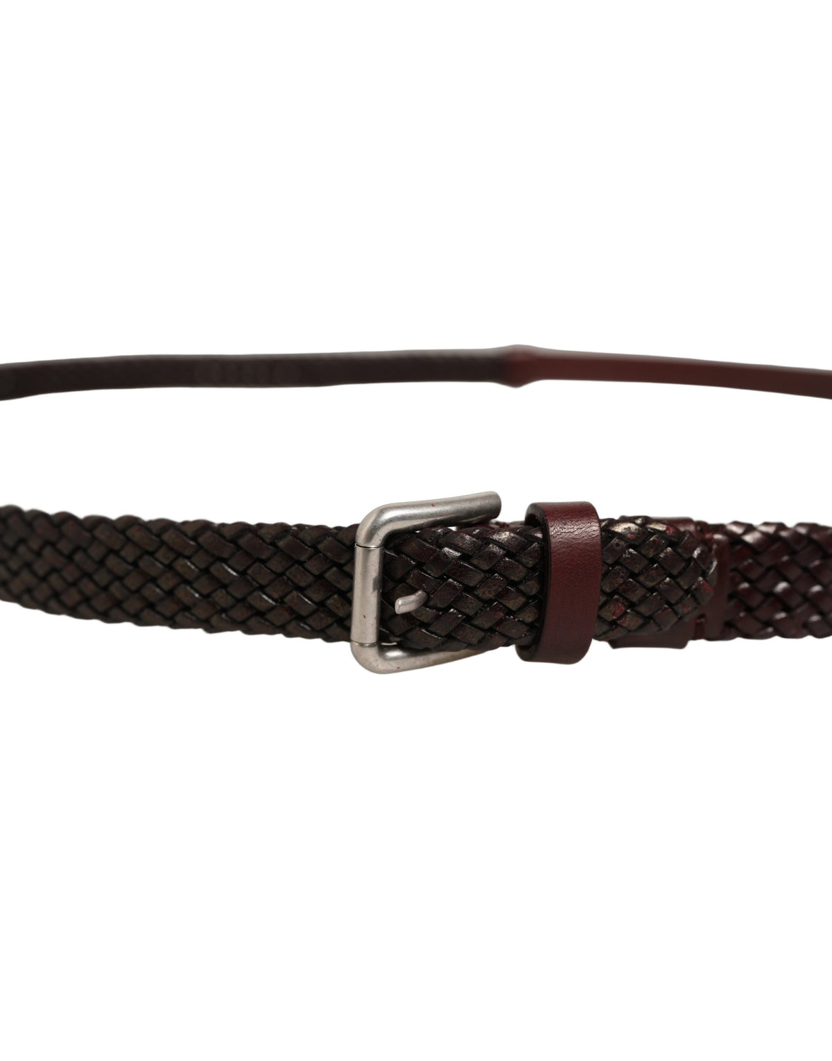 Dolce & Gabbana Dark Brown Woven Leather Belt - Timeless Luxury