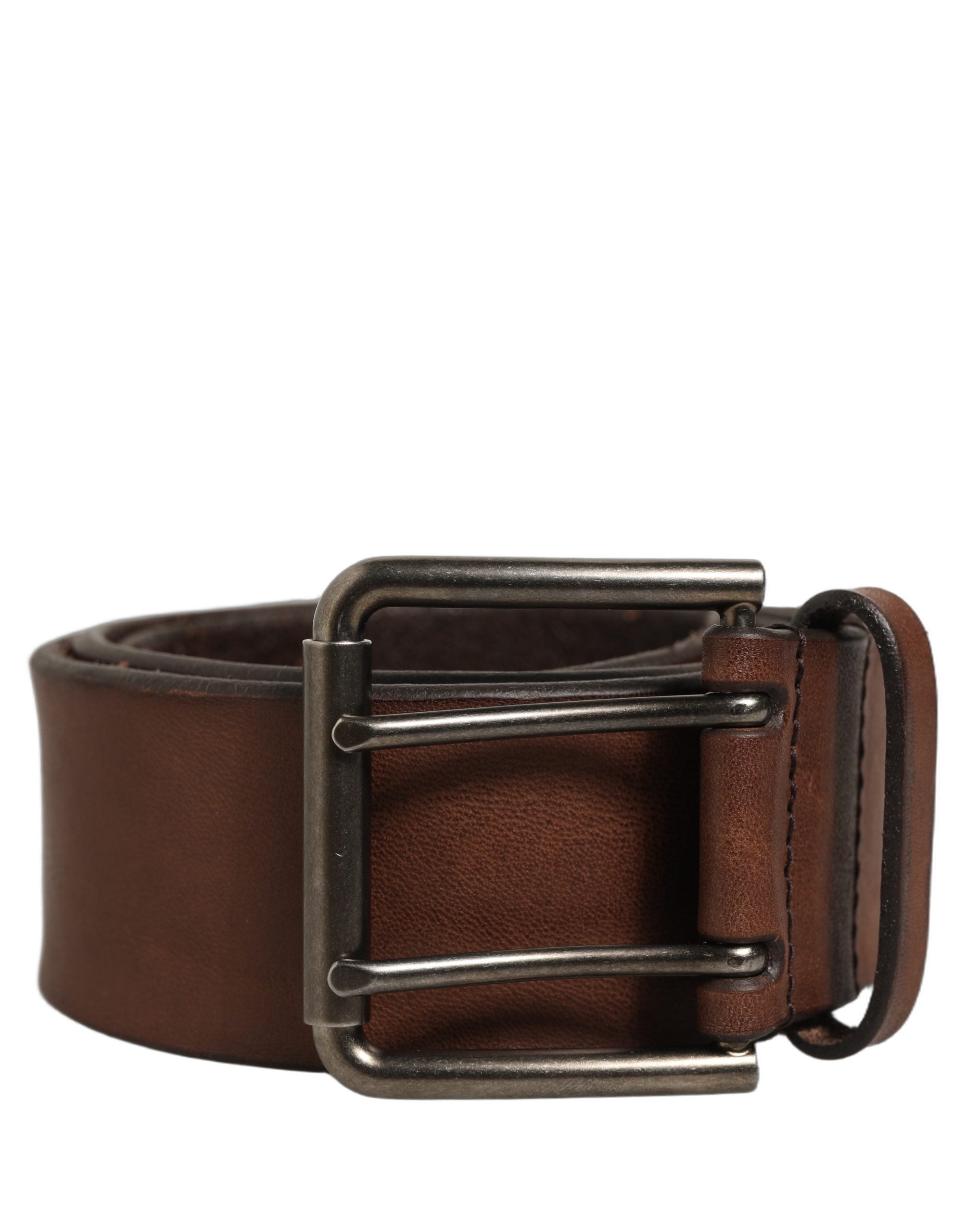 Dolce & Gabbana Brown Leather Double Prong Belt - Timeless Luxury