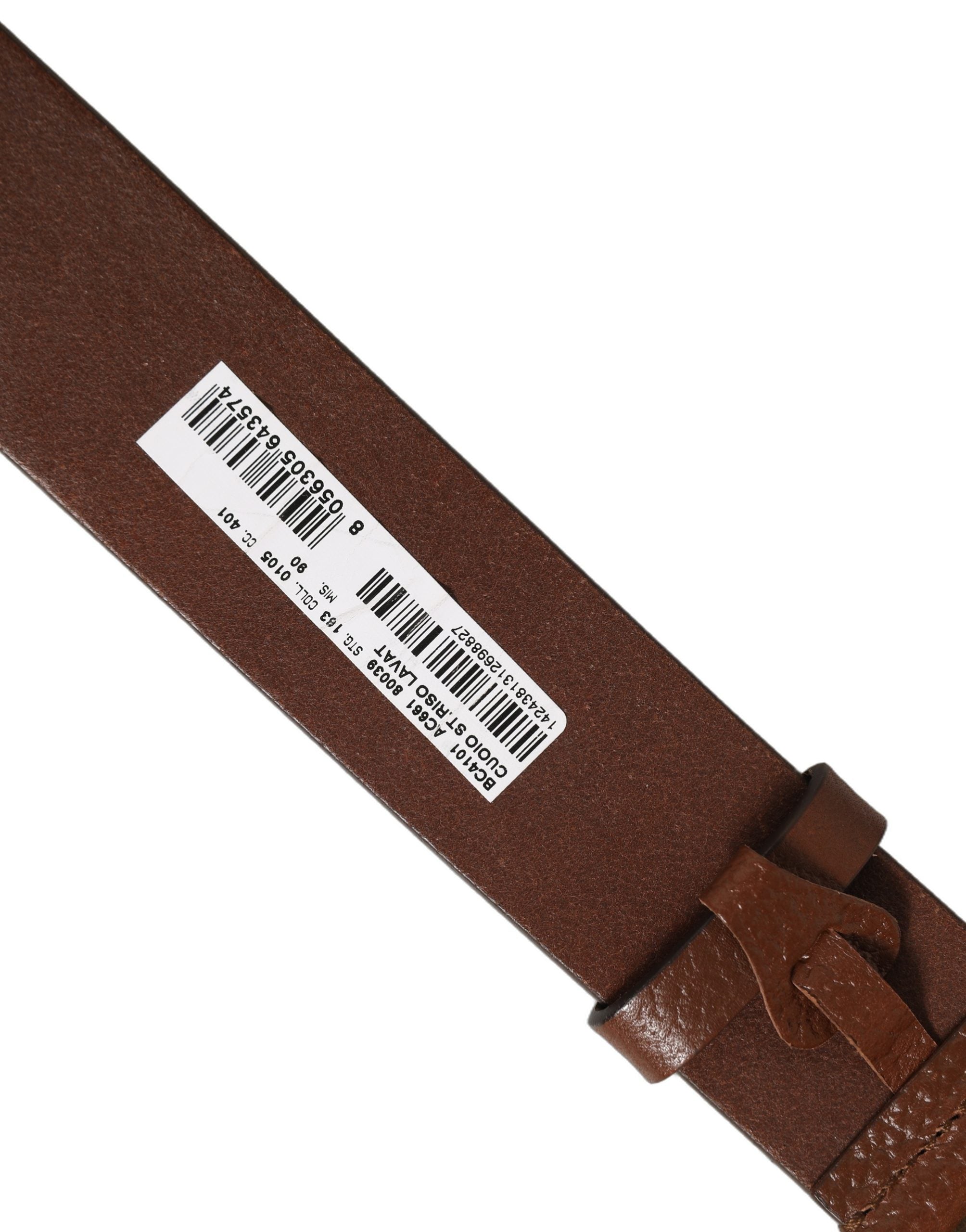 Dolce & Gabbana Brown Leather Bee Accent Belt - Timeless Luxury