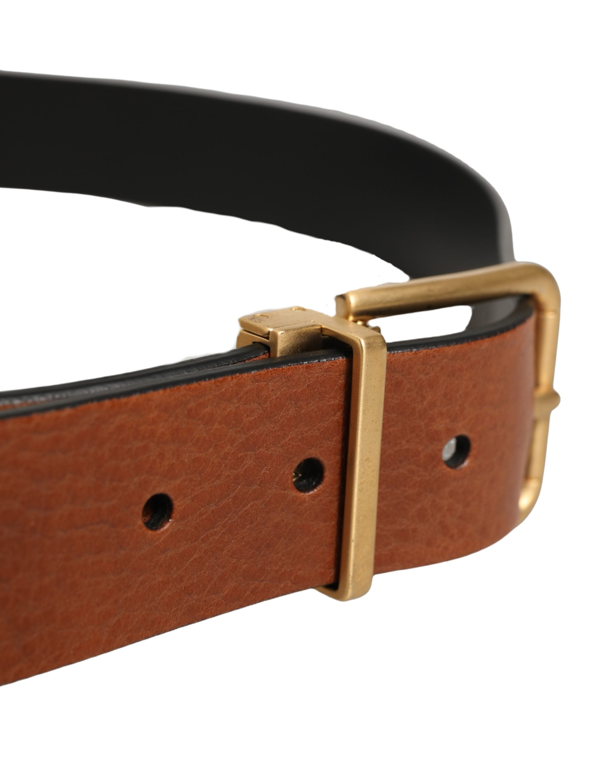 Dolce & Gabbana Brown Leather Buckle Belt - Timeless Luxury