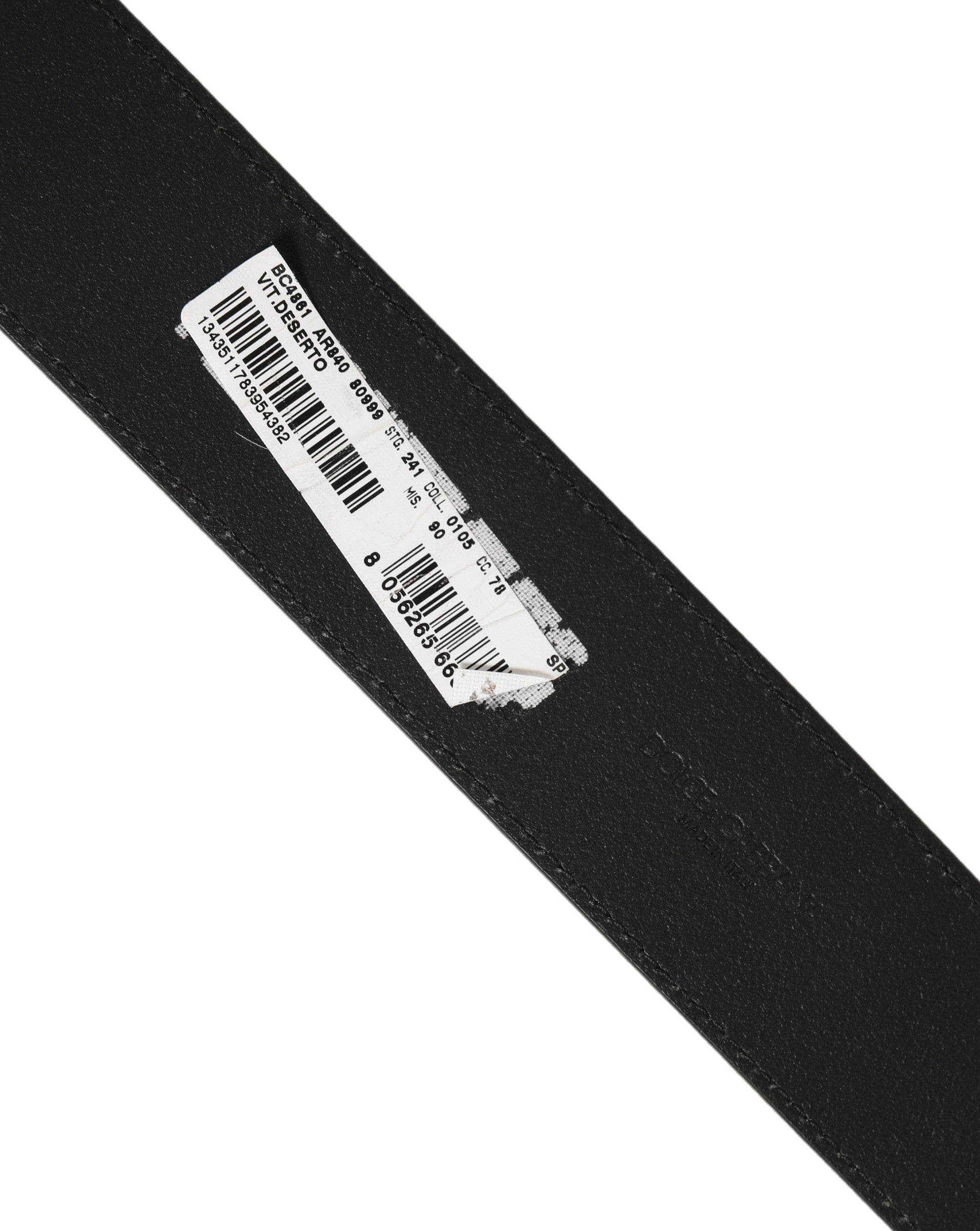 Dolce & Gabbana Black Leather Anchor Logo Belt - Timeless Luxury