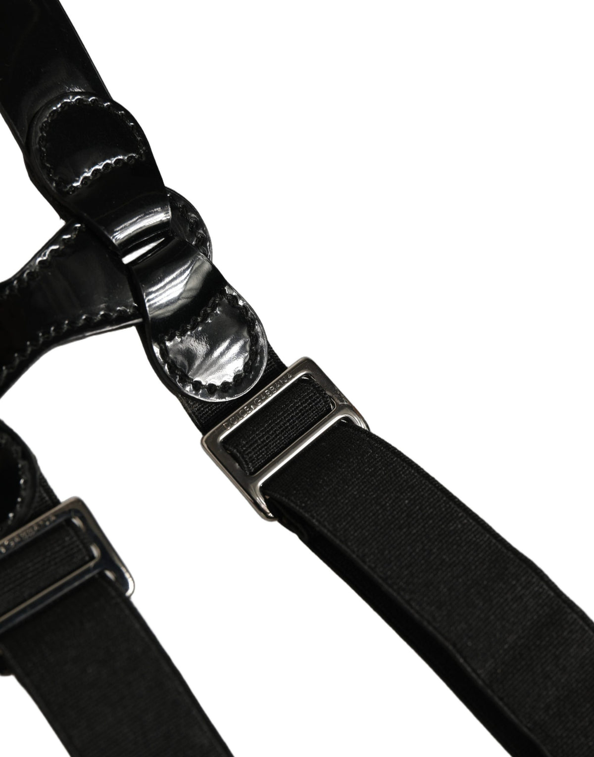 Dolce & Gabbana Black Adjustable Leather Suspenders - Luxury Style