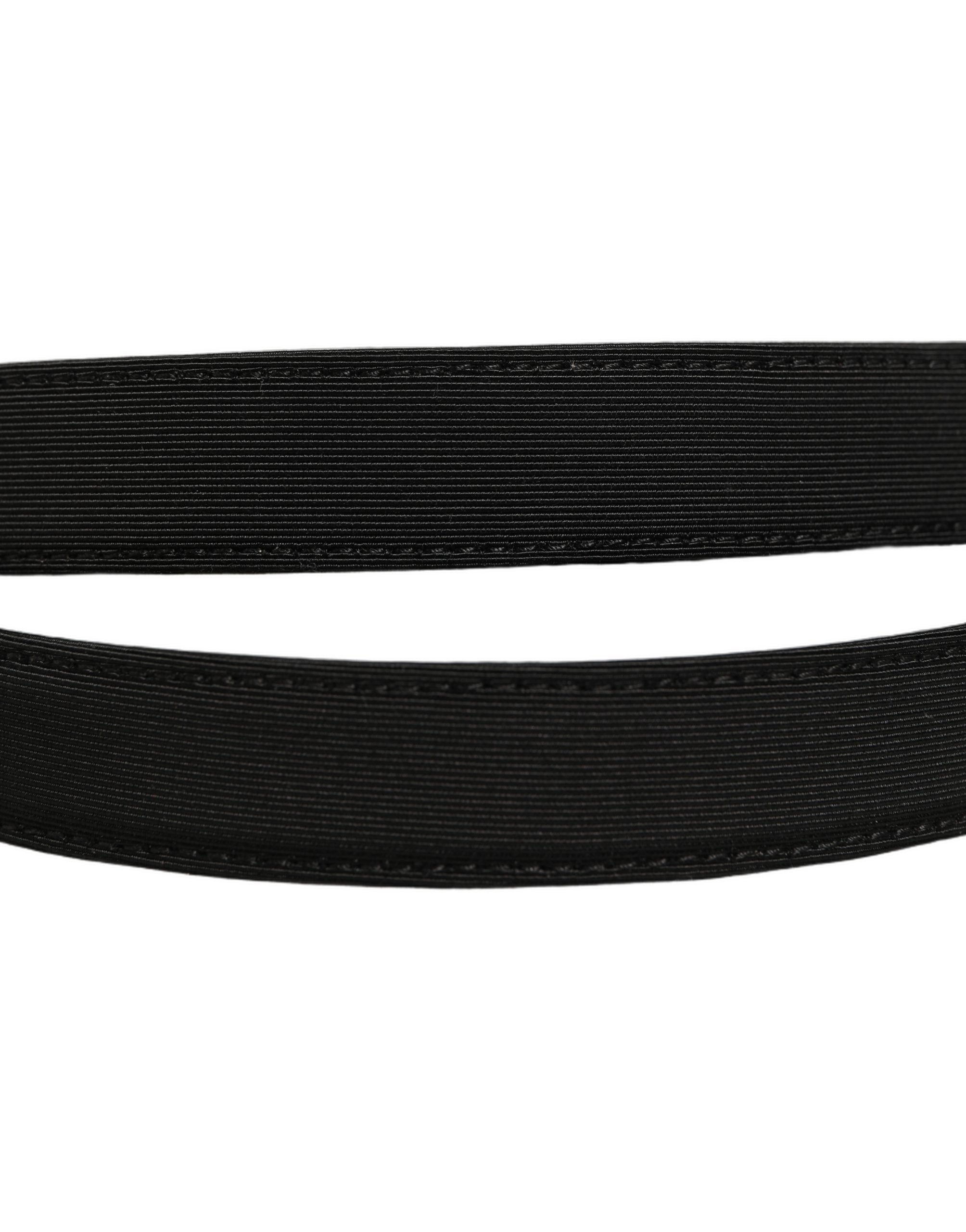 Dolce & Gabbana Black Canvas Leather Belt - Timeless Luxury Accessory