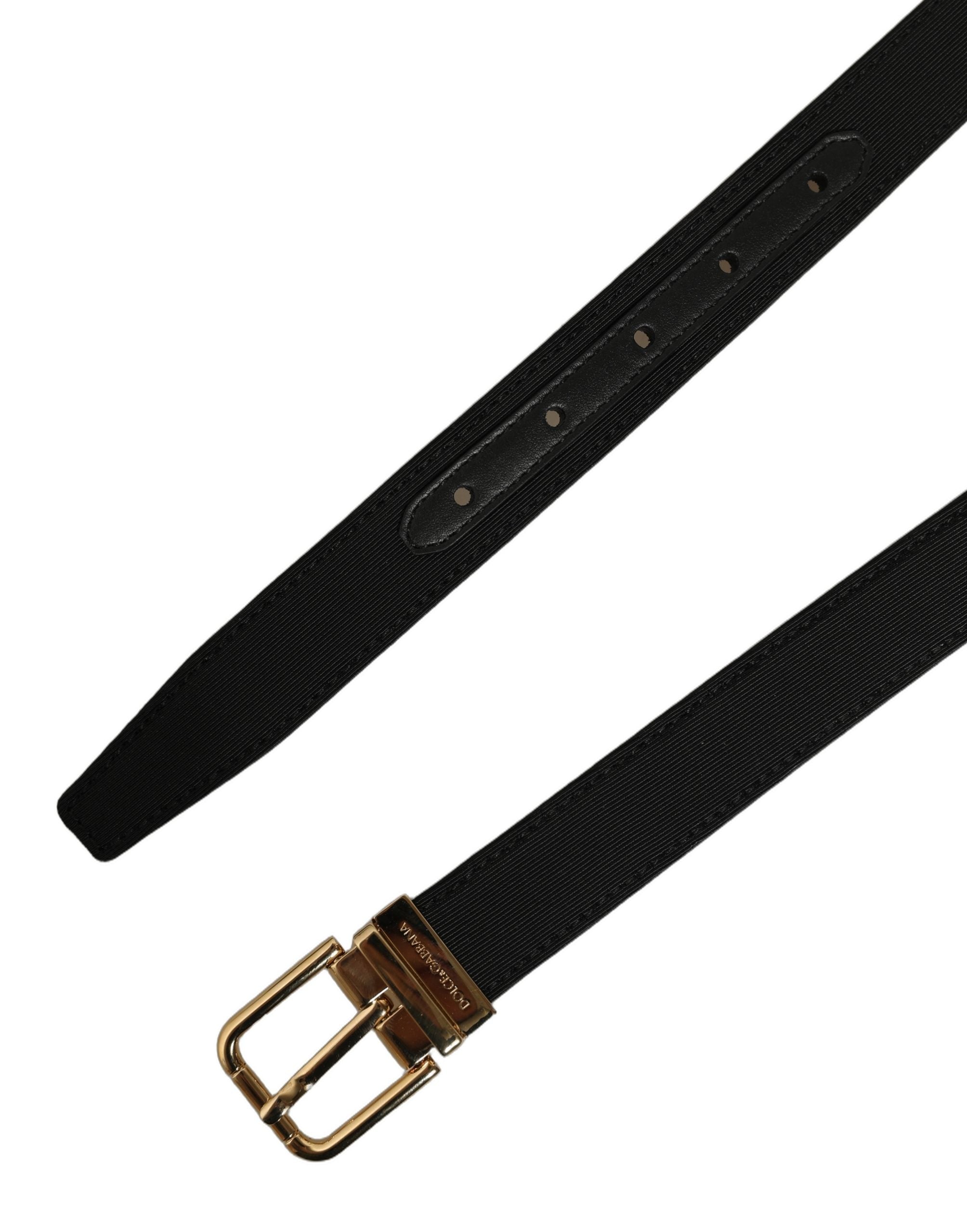Dolce & Gabbana Black Canvas Leather Belt - Timeless Luxury Accessory