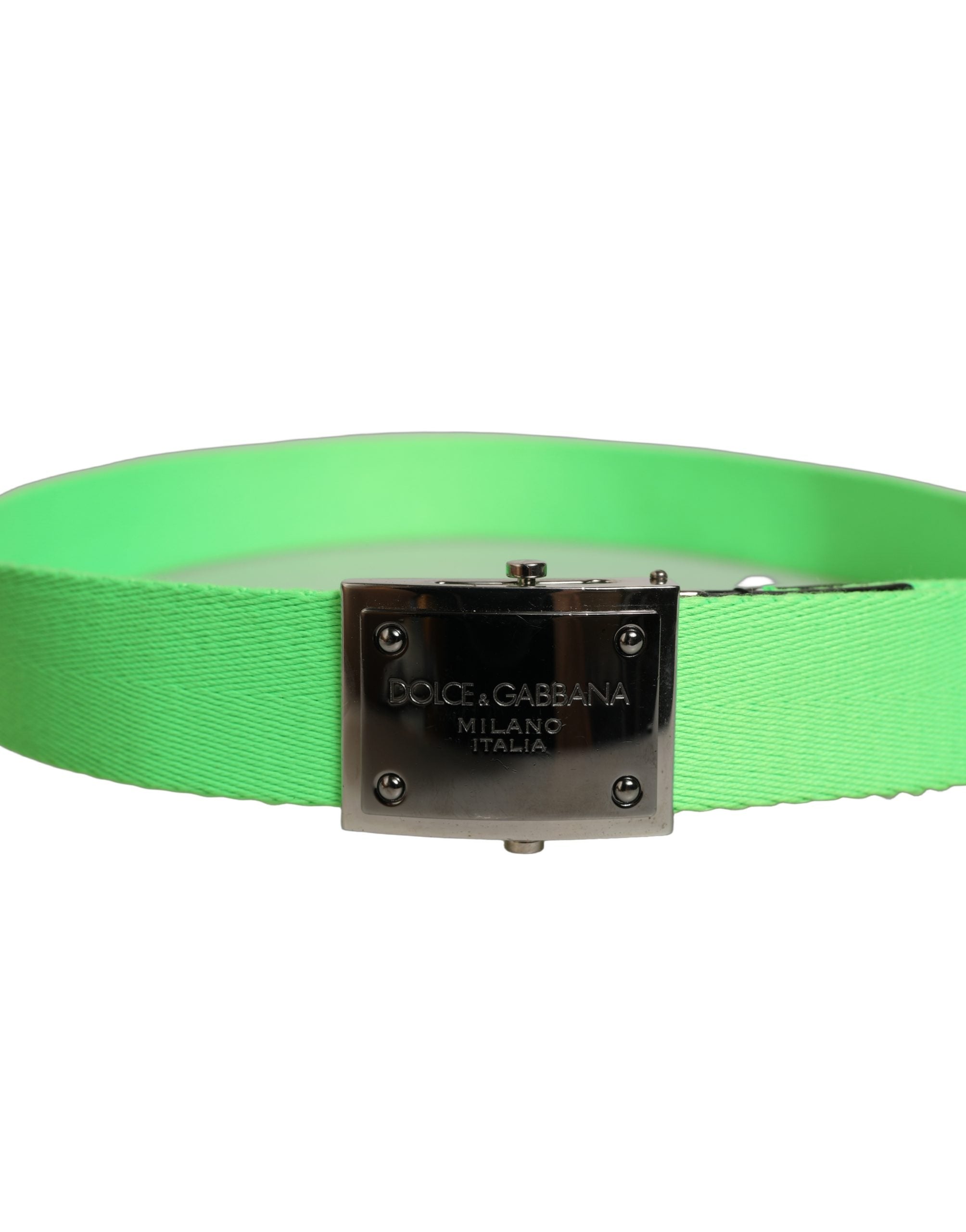 Dolce & Gabbana Neon Green Canvas Belt - Exquisite Luxury Accessory