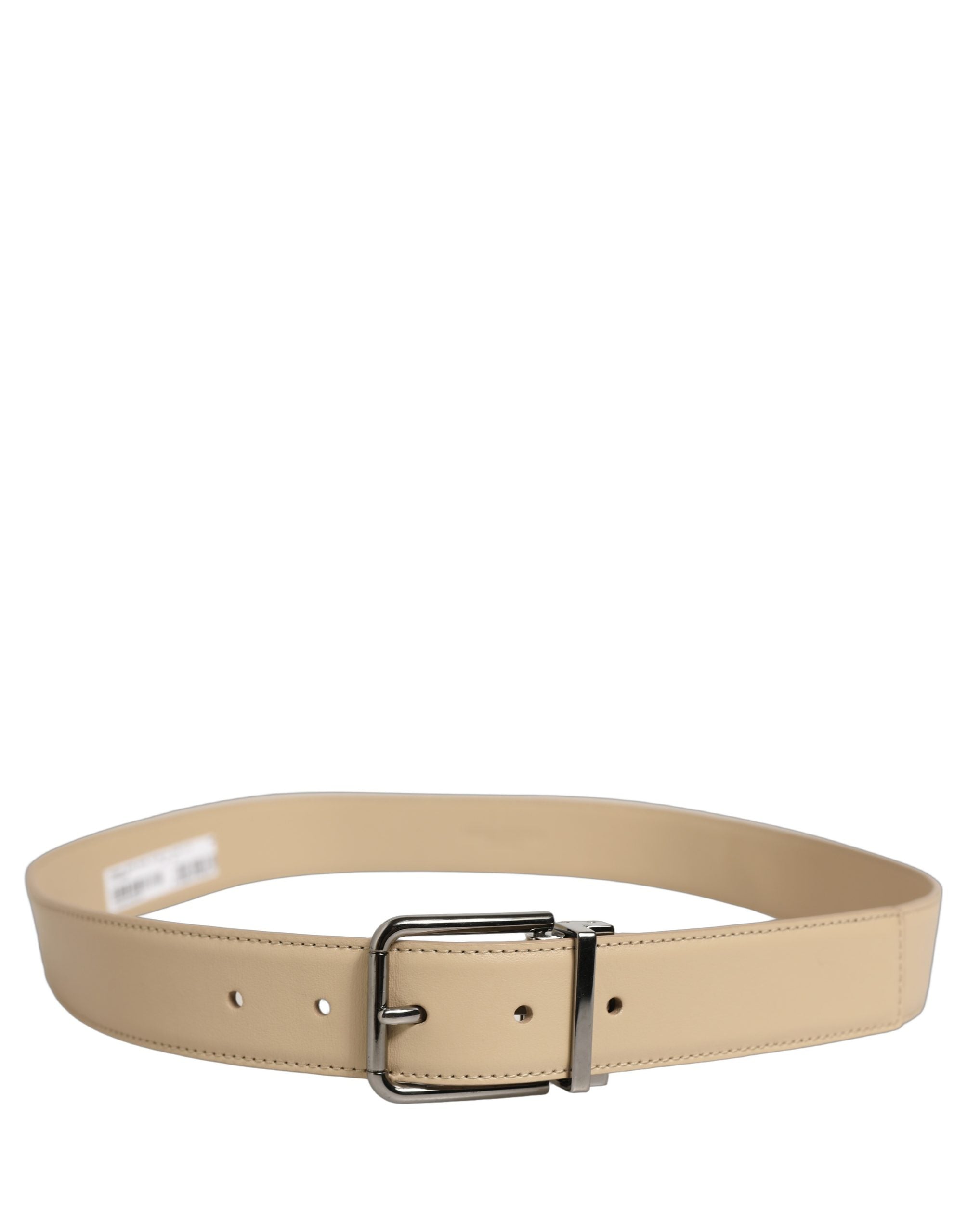 Dolce & Gabbana Beige Leather Belt - Timeless Luxury Accessory