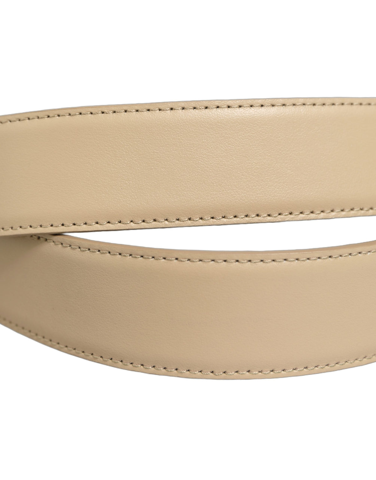 Dolce & Gabbana Beige Leather Belt - Timeless Elegance Redefined