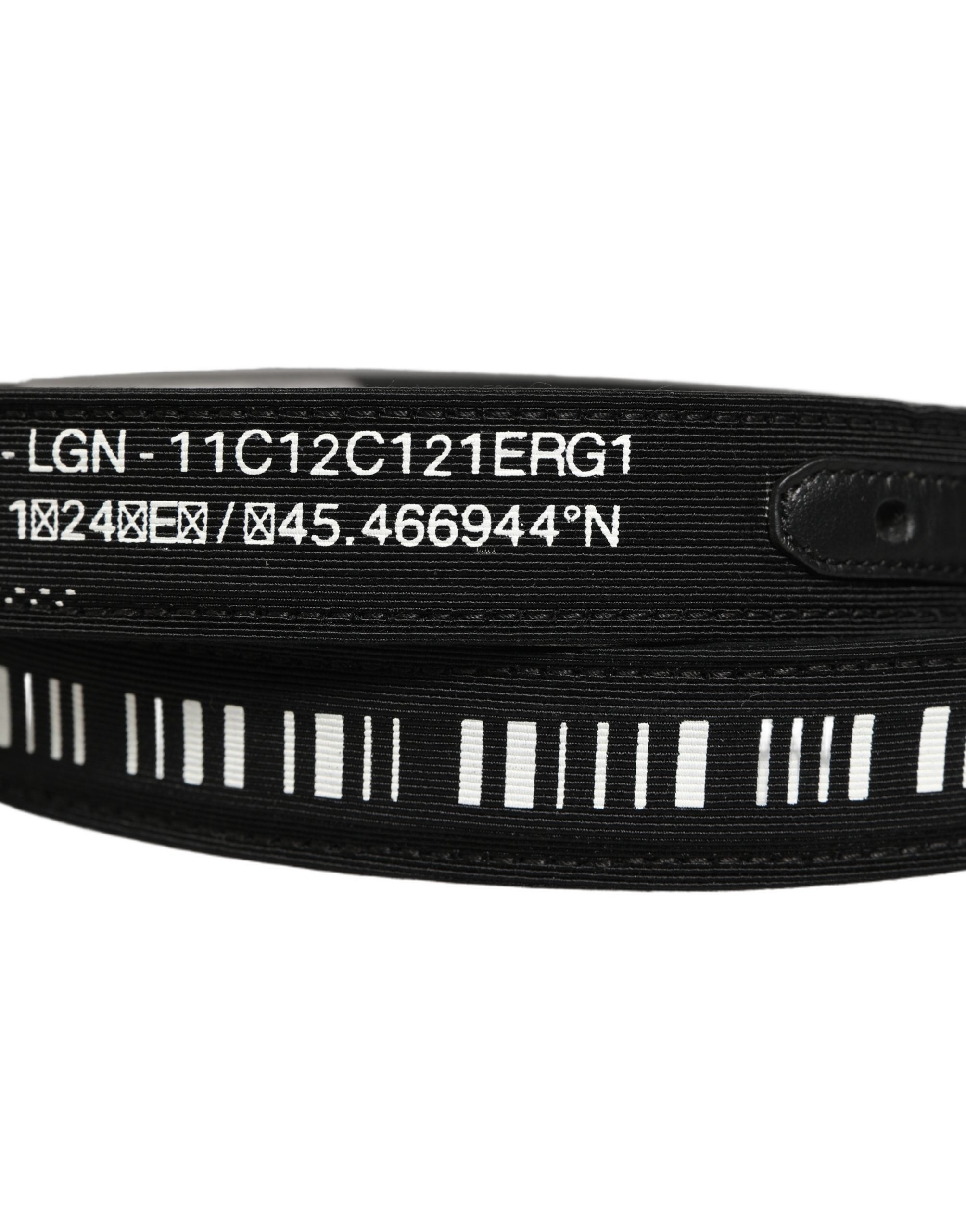 Dolce & Gabbana Black Fabric Leather Barcode Belt - Exquisite Luxury