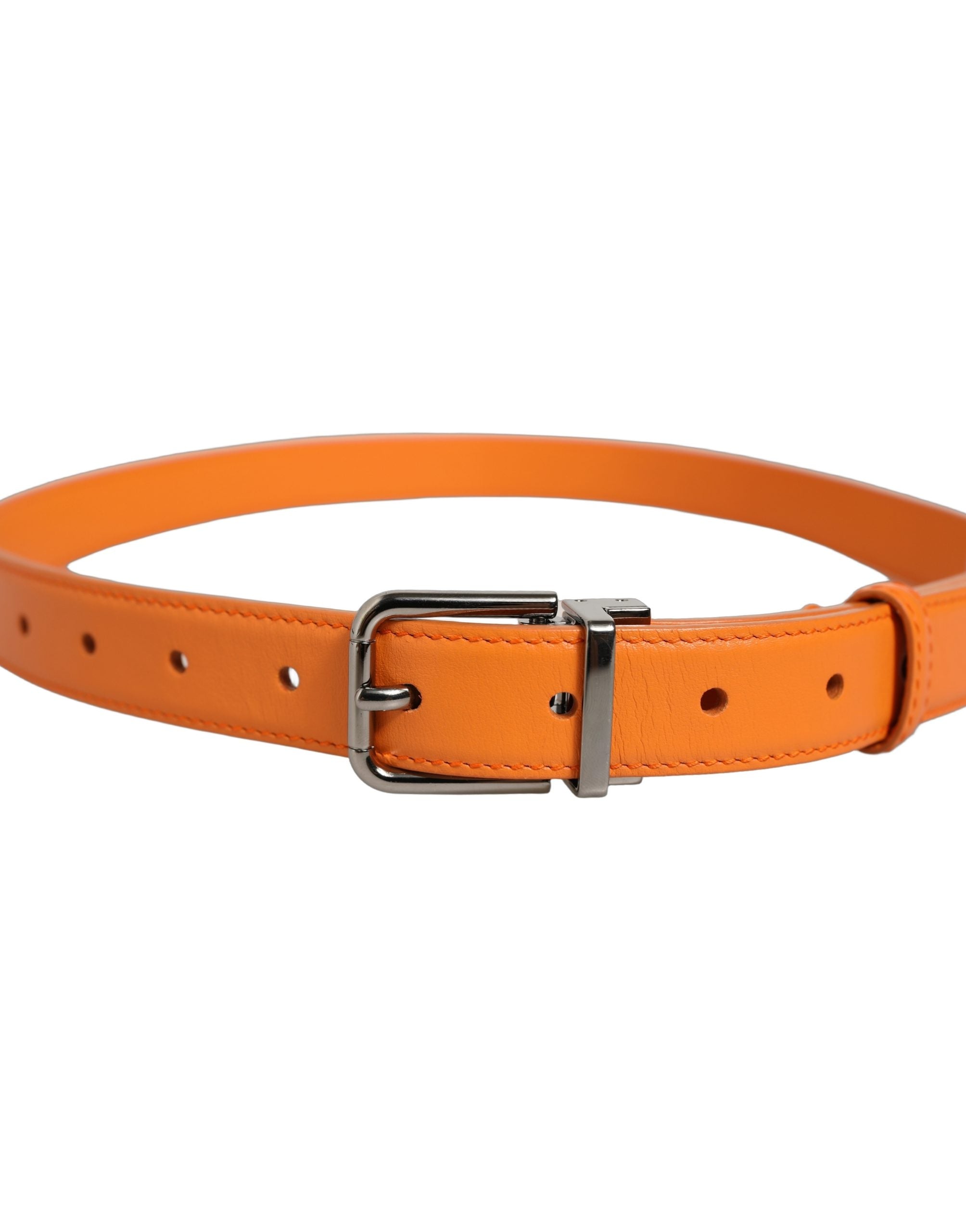 Dolce & Gabbana Orange Leather Belt - Exquisite Luxury Accessory
