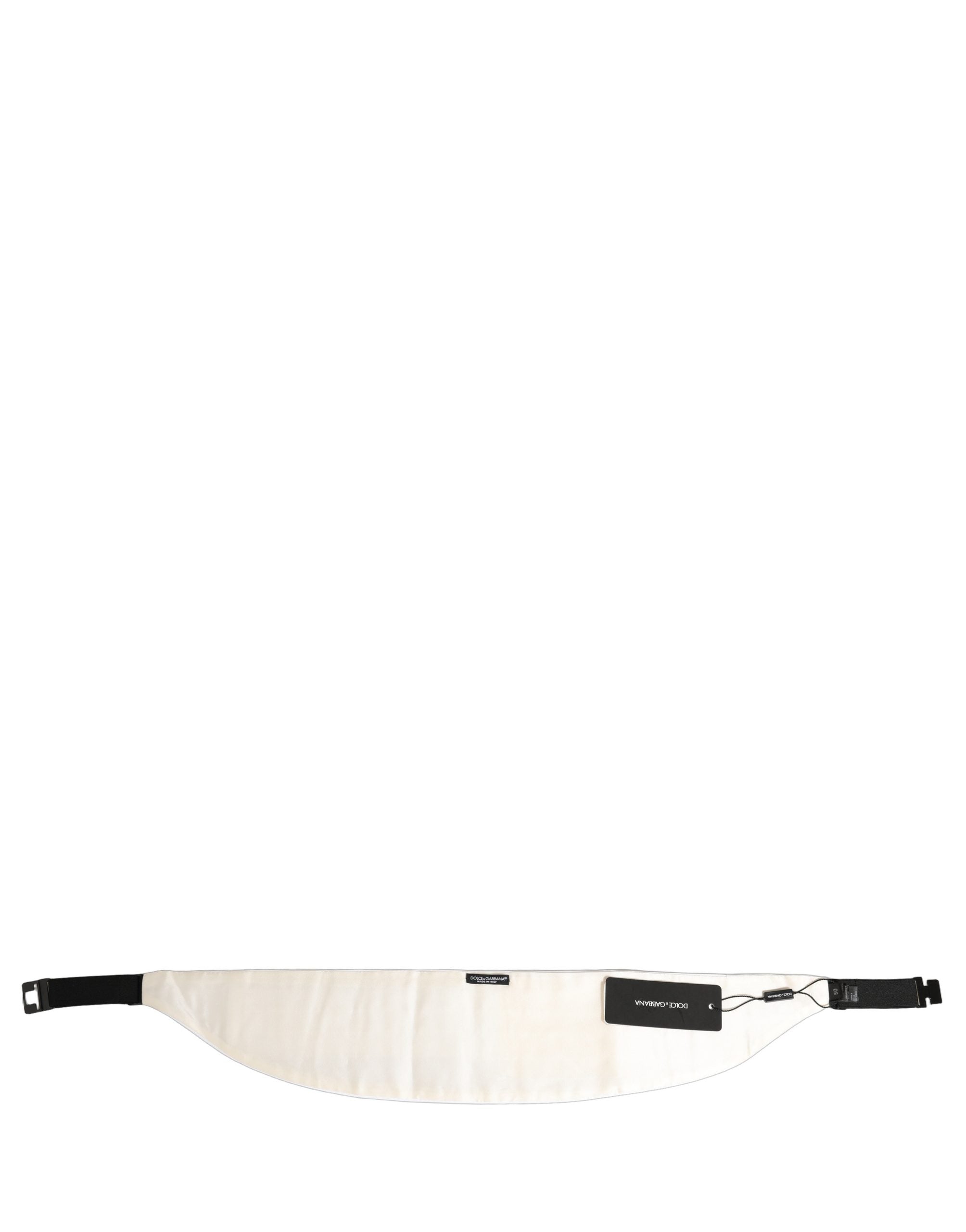 Dolce & Gabbana White Cotton Cummerbund - Timeless Elegance