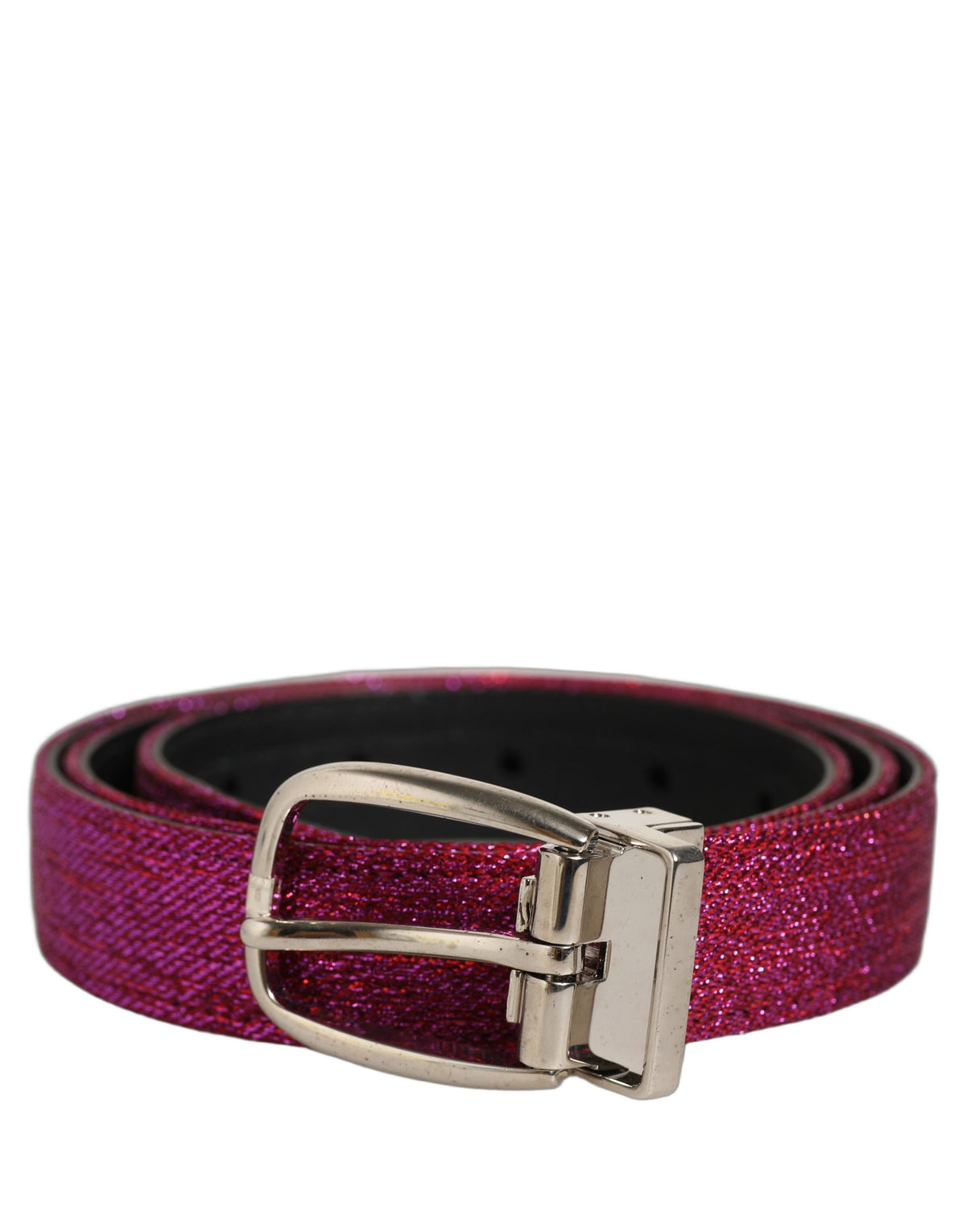 Dolce & Gabbana Fuchsia Glitter Belt - Exquisite Italian Luxury