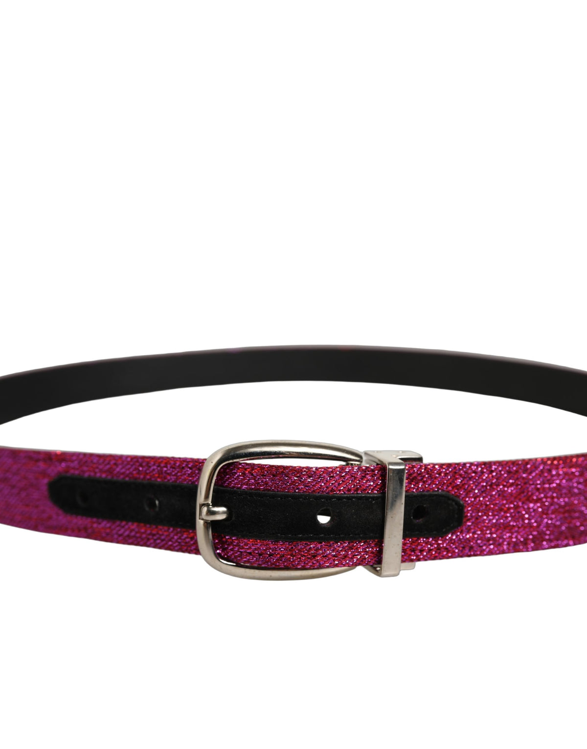 Dolce & Gabbana Fuchsia Glitter Belt - Exquisite Luxury Accessory