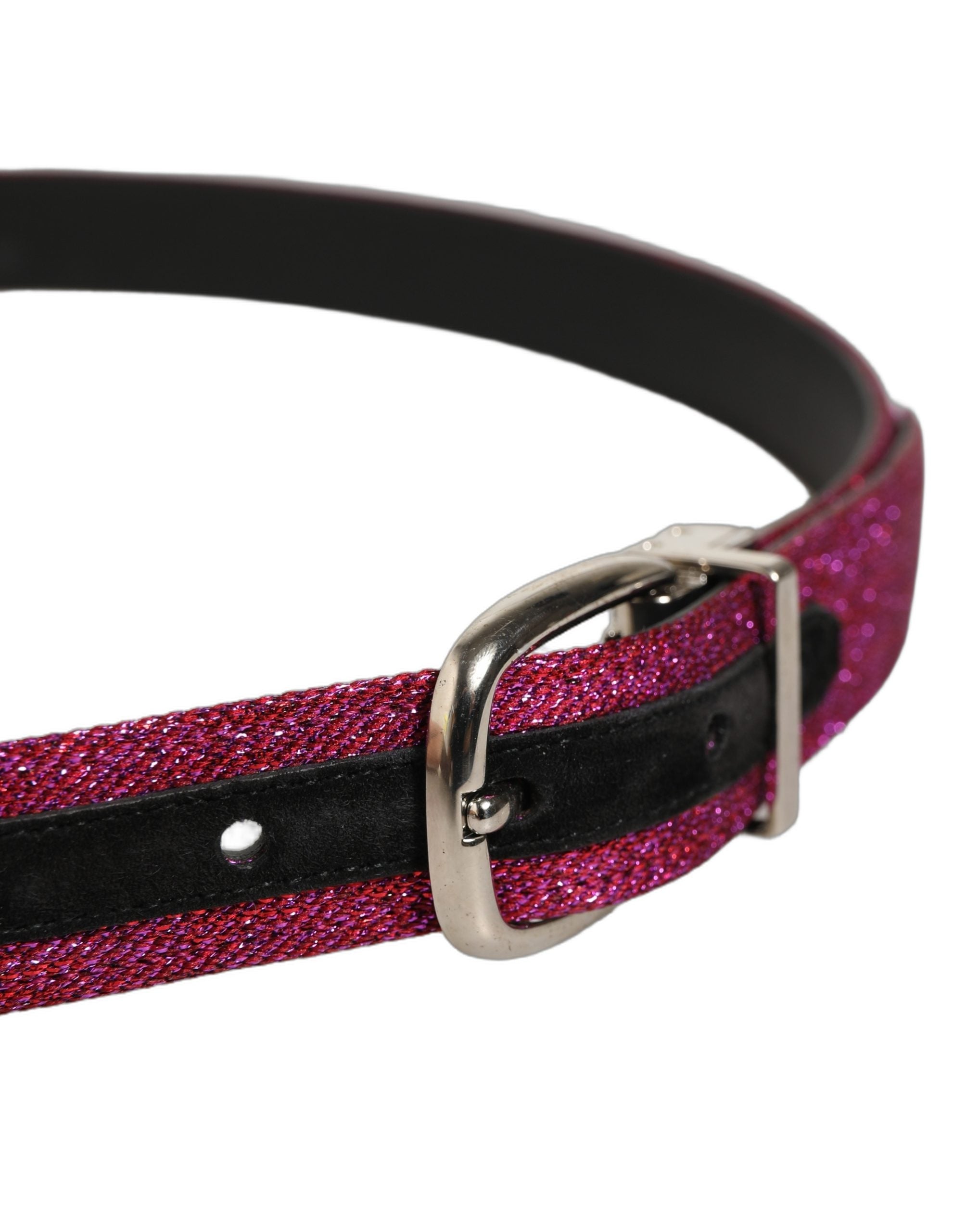 Dolce & Gabbana Fuchsia Glitter Belt - Exquisite Italian Luxury