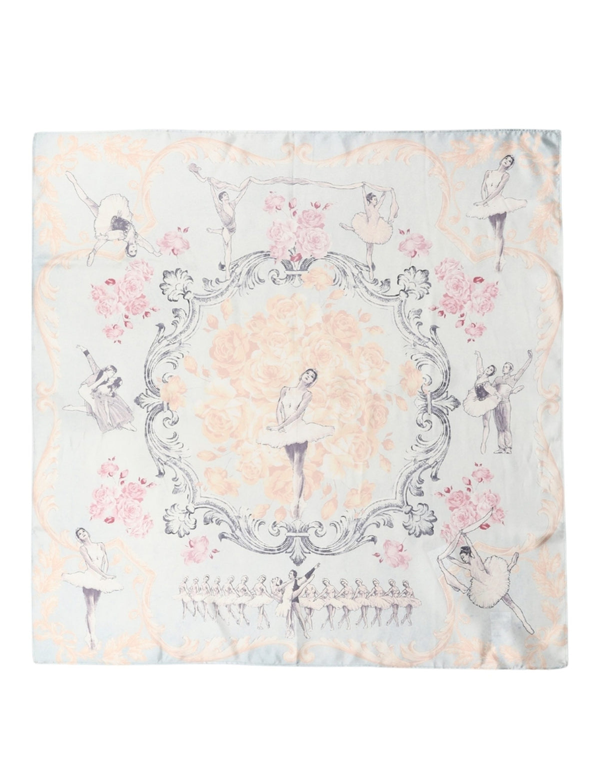 Dolce & Gabbana Multicolor Ballerina Floral Foulard Scarf