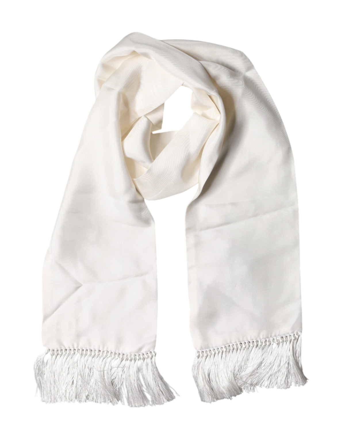 Dolce & Gabbana Silk Fringed Lace Stole Scarf - Timeless Elegance