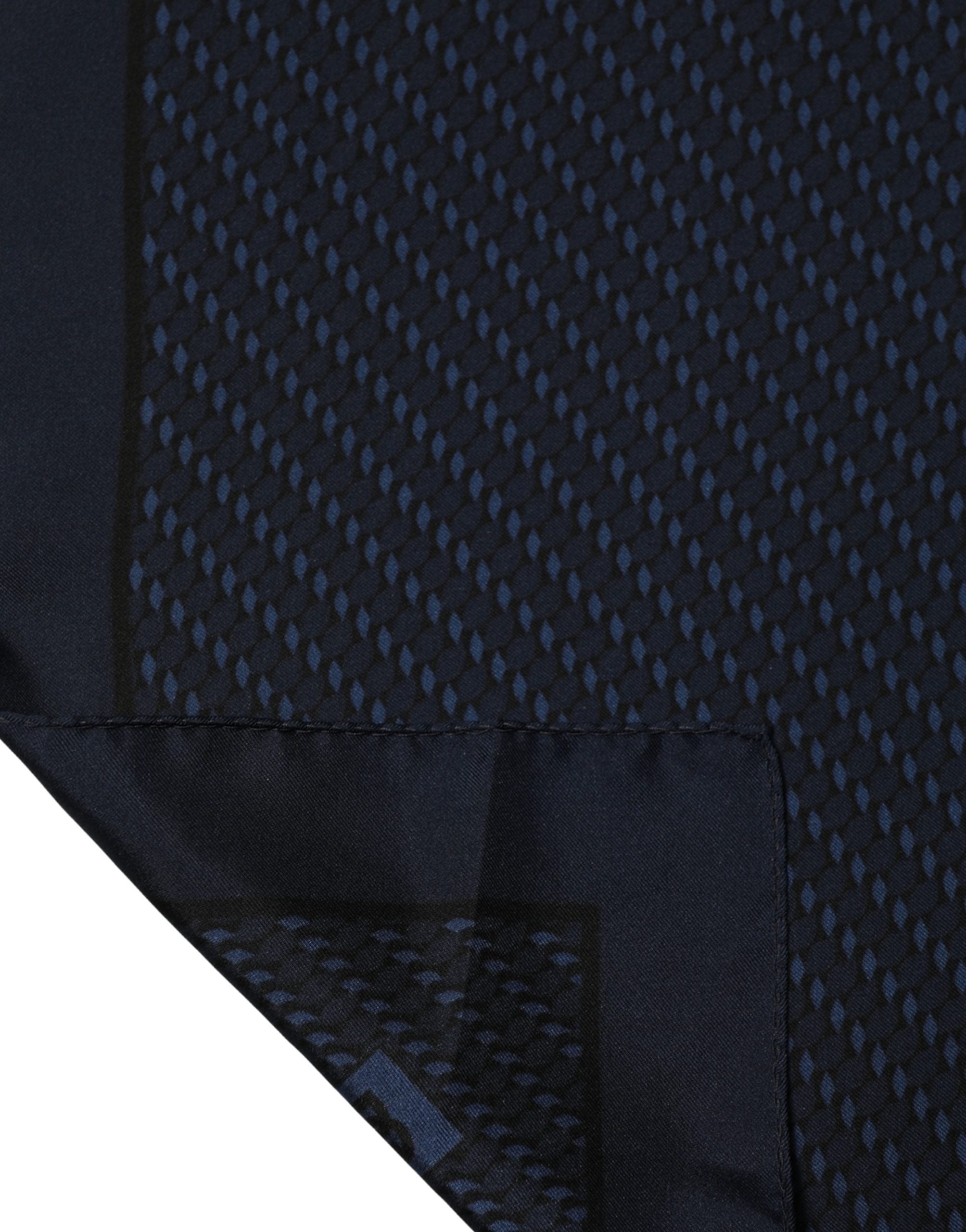 Dolce & Gabbana Dark Blue Silk Pocket Square - Timeless Elegance