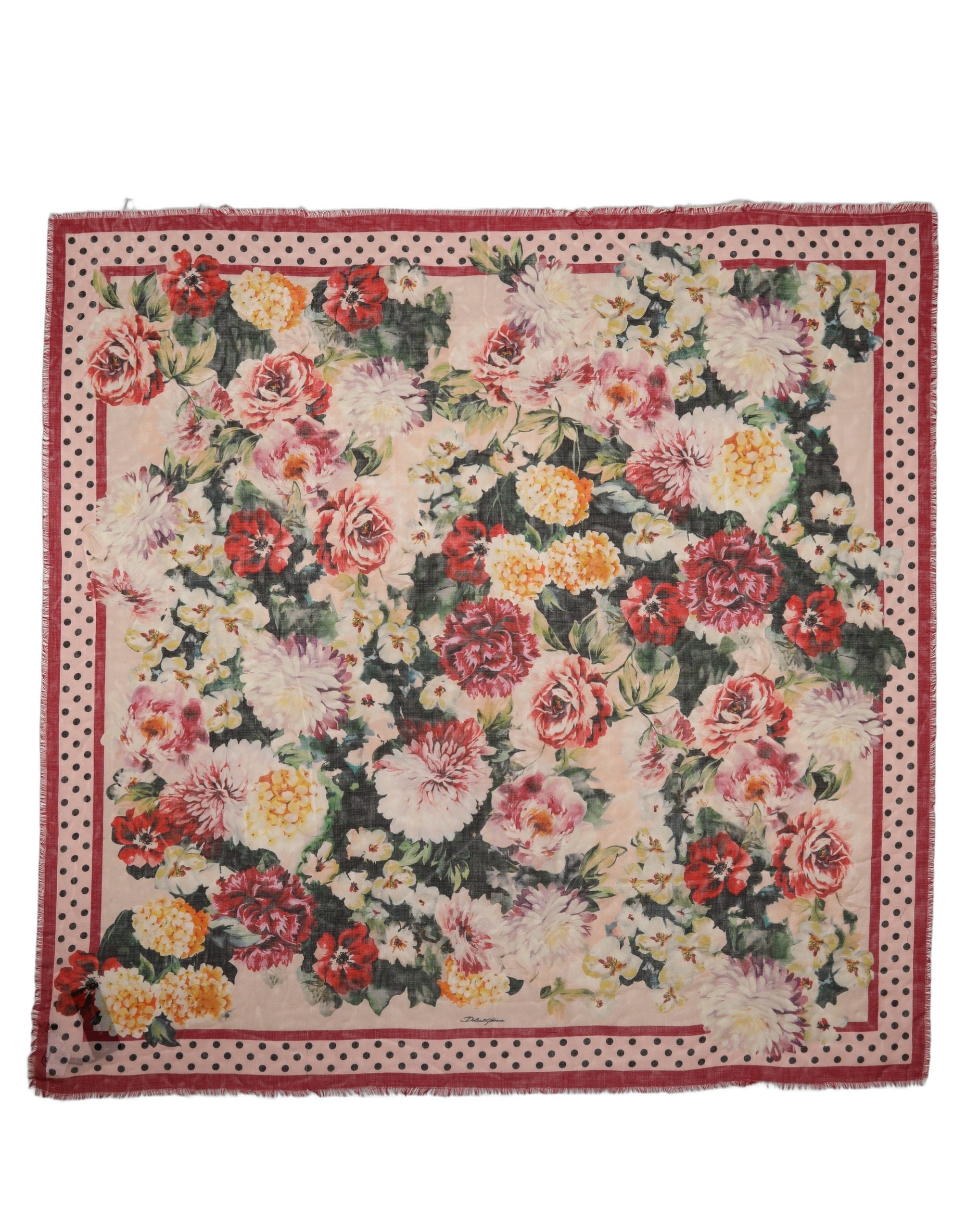 Dolce & Gabbana Multicolor Floral Fringed Stole Scarf - Luxury Elegance