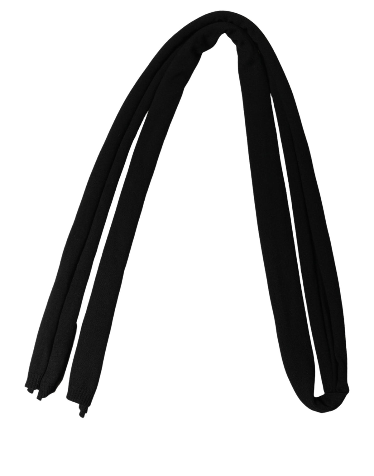 Dolce & Gabbana Black Wool Knitted Foulard Scarf - Timeless Luxury