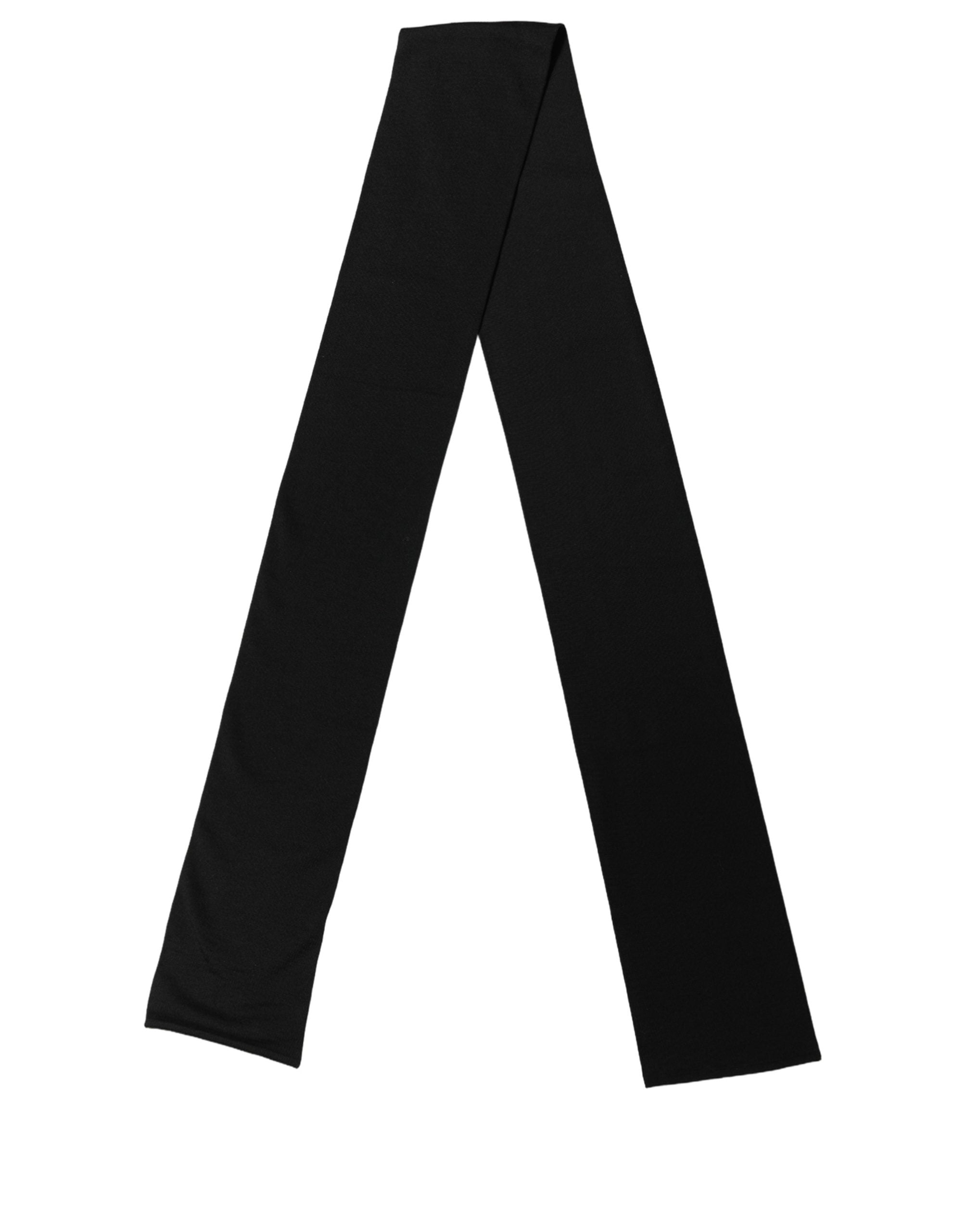 Dolce & Gabbana Black Wool Foulard Scarf - Timeless Elegance