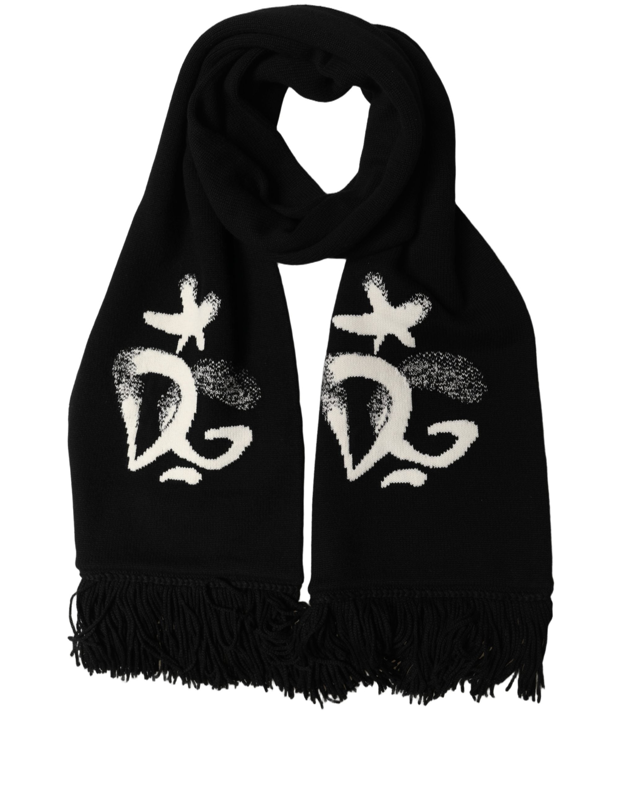 Dolce & Gabbana Black Cashmere Foulard Scarf - Timeless Luxury