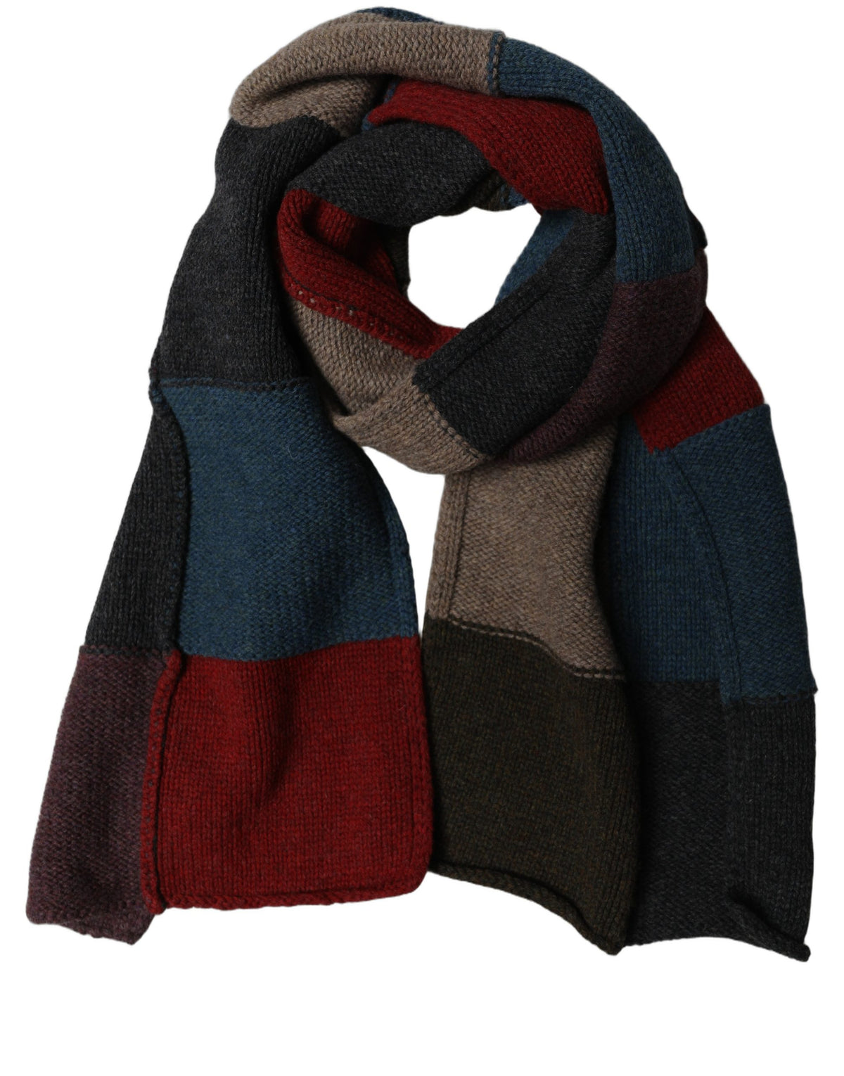 Dolce & Gabbana Multicolor Patchwork Knitted Scarf - Luxury Redefined