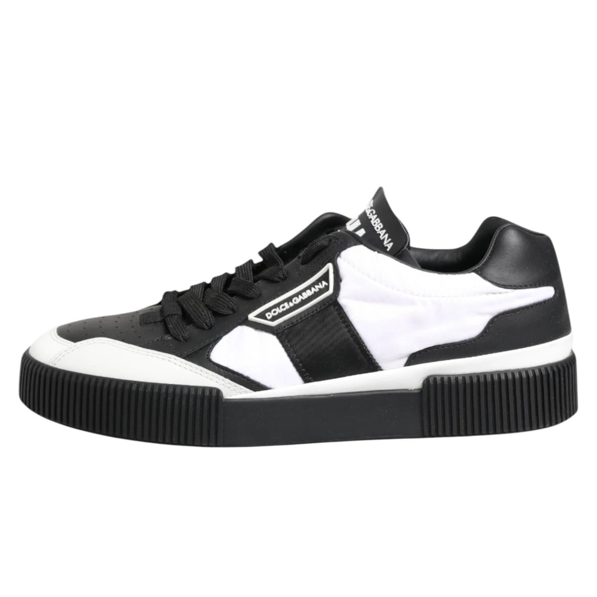 Dolce & Gabbana Black White MIAMI Low Top Sneakers - Luxury Footwear