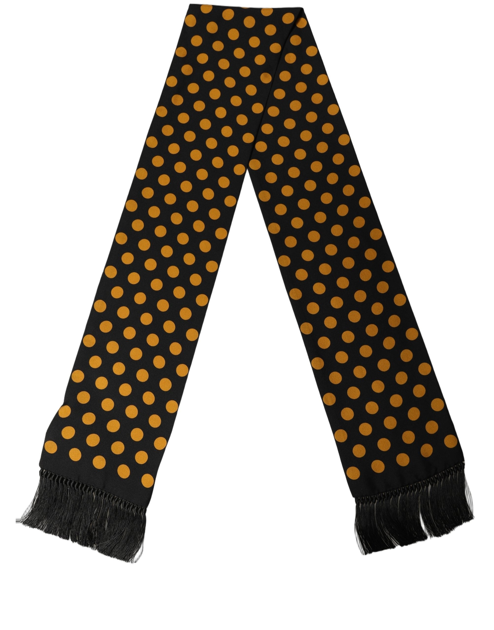 Dolce & Gabbana Silk Polka Dot Fringed Lace Stole Scarf