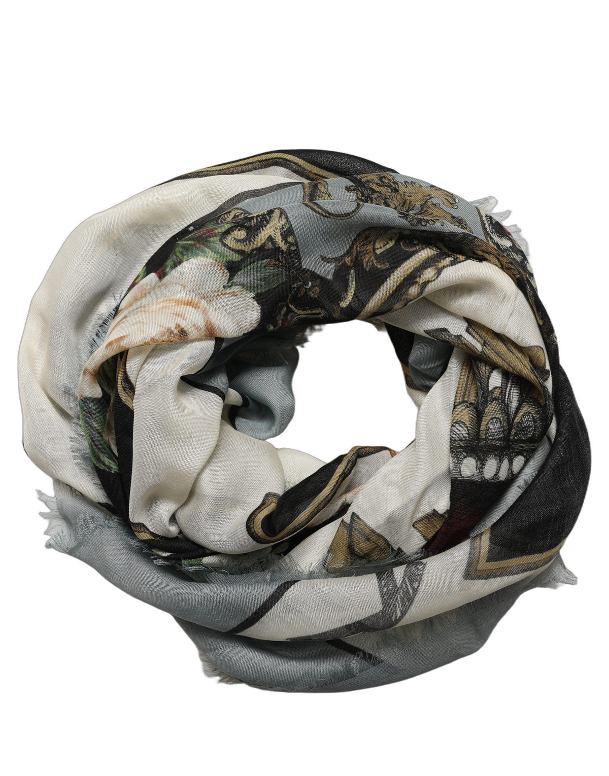 Dolce & Gabbana King of Hearts Foulard Scarf - Luxurious Silk Cashmere