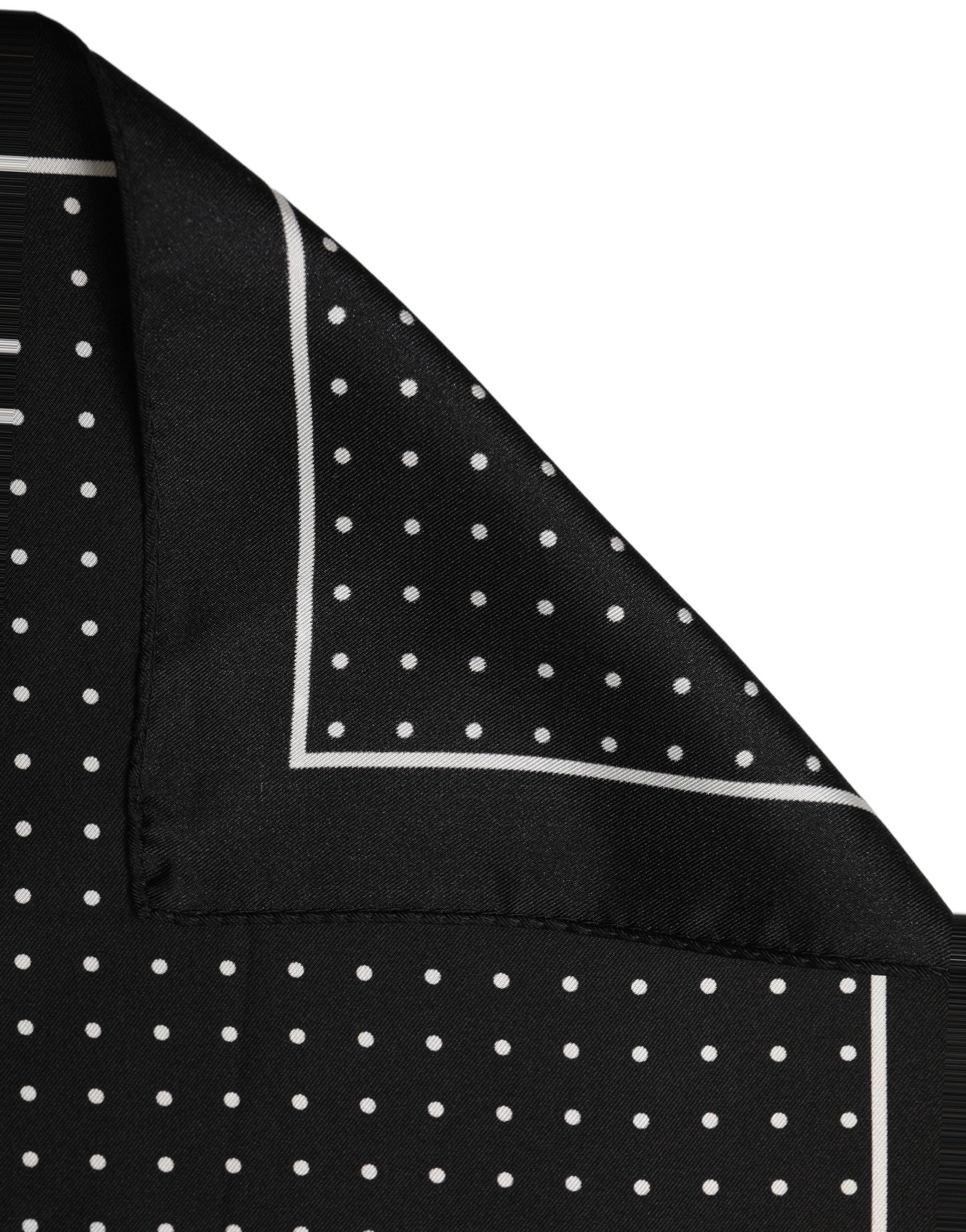 Dolce & Gabbana Silk Polka Dot Pocket Square Foulard Scarf