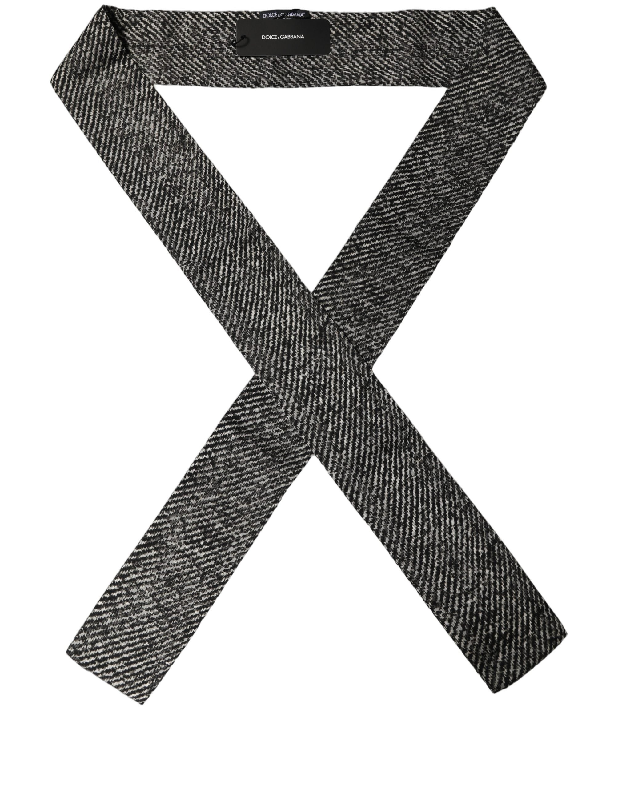 Dolce & Gabbana Herringbone Silk Shawl Scarf - Timeless Luxury