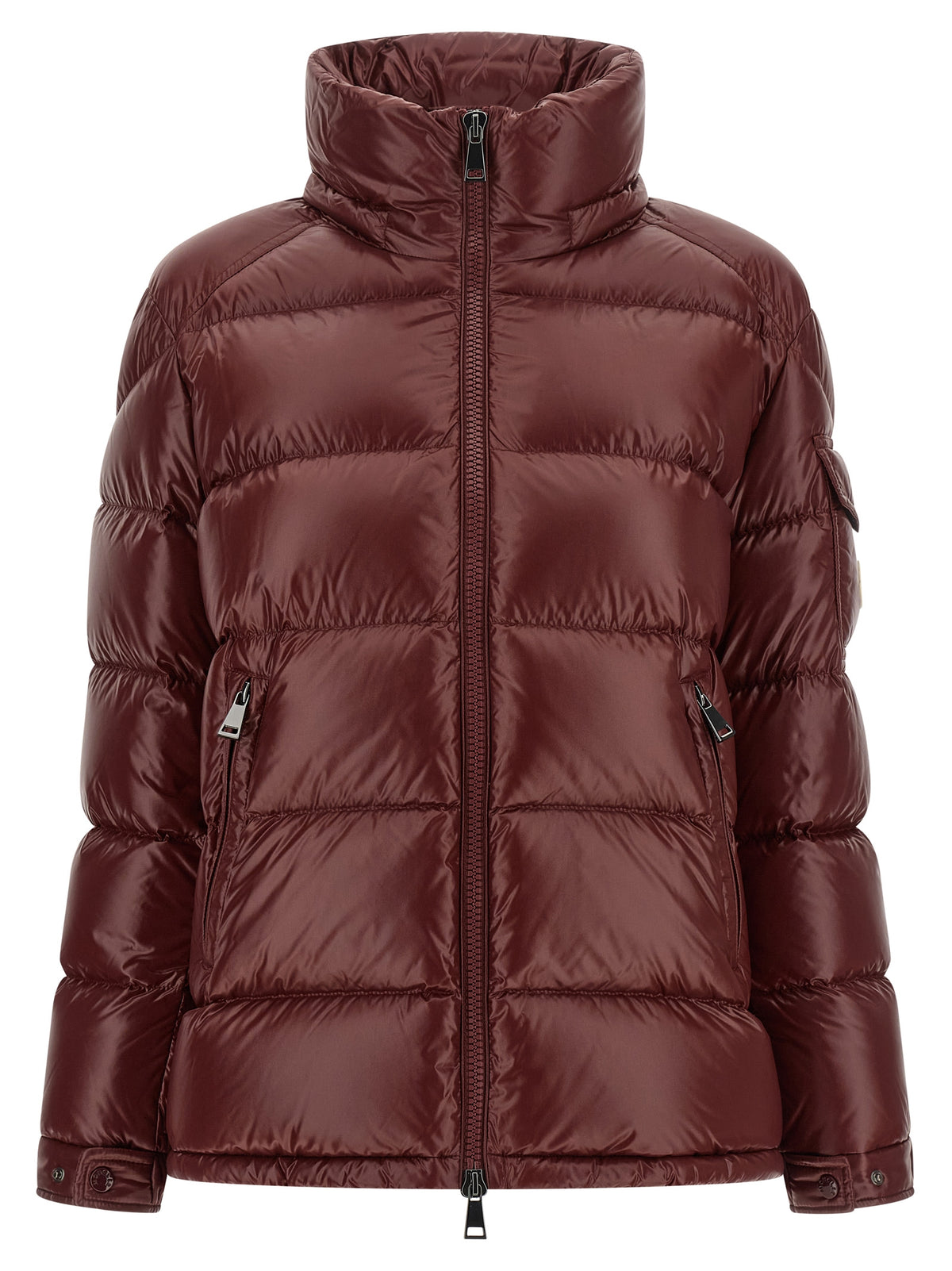 Indulge in the Moncler Bordeaux Polyamide Full-Length Jacket, where iconic boudin quilting meets luxurious warmth, perfect for those who command elegance and sophistication.