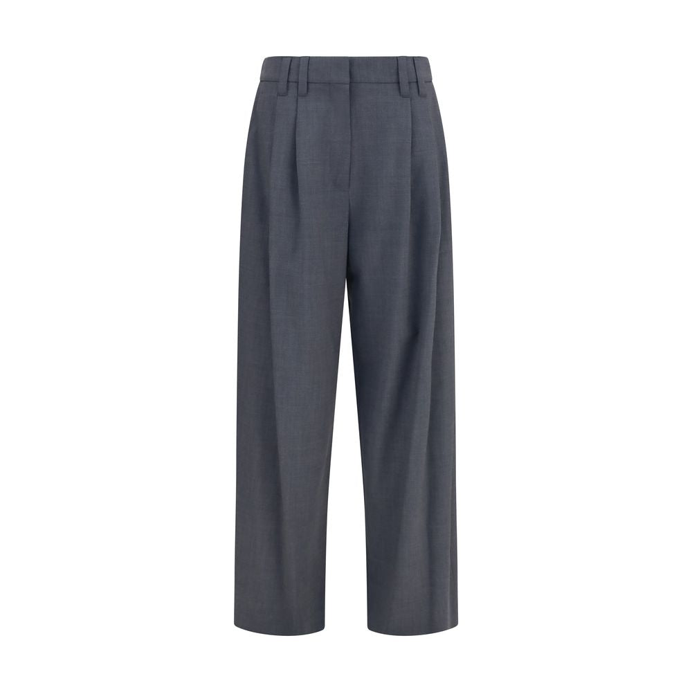 Brunello Cucinelli Gray Wool Dress Pants - Tailored Luxury Elegance