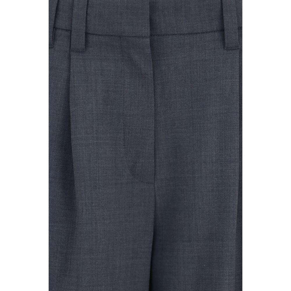 Brunello Cucinelli Gray Wool Dress Pants - Tailored Luxury Elegance