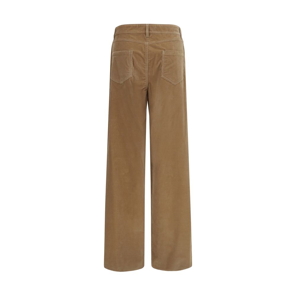 Max Mara Brown Cotton Casual Pants