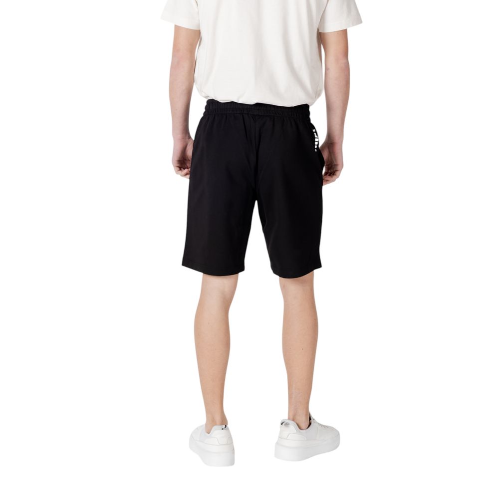 EA7 Emporio Armani Black Cotton Bermuda Shorts - Timeless Luxury