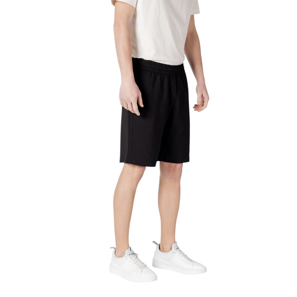 EA7 Emporio Armani Black Cotton Bermuda Shorts - Timeless Luxury