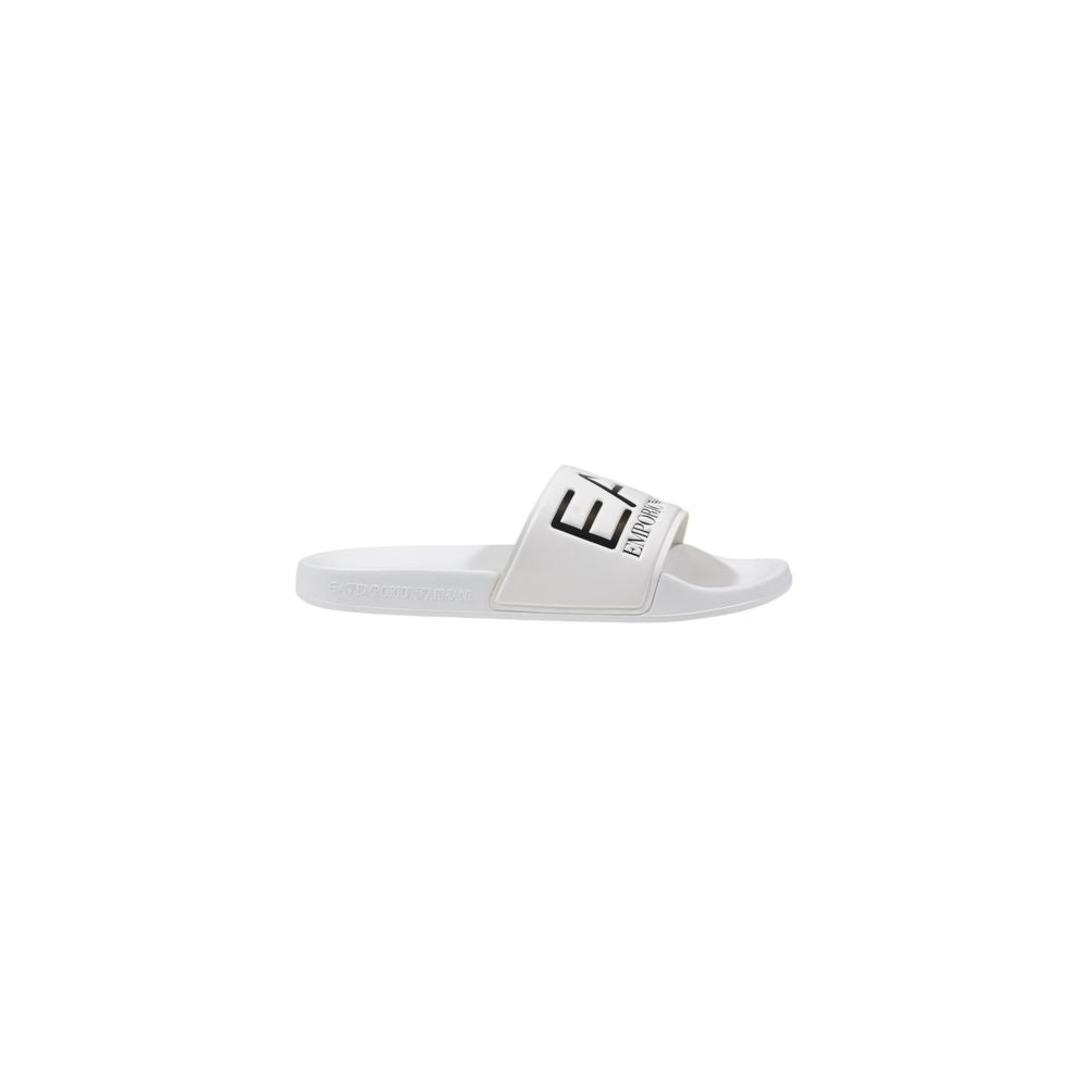 EA7 Emporio Armani White PVC Slippers - Timeless Luxury Footwear