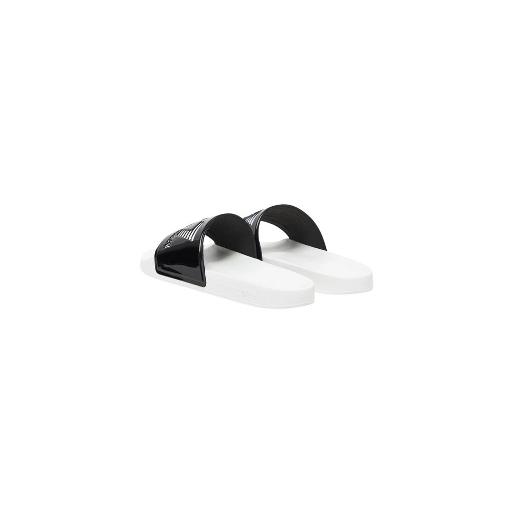 EA7 Emporio Armani Black and White PVC Slippers - Luxe Comfort