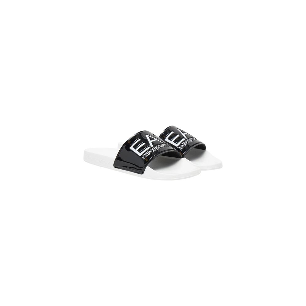 EA7 Emporio Armani Black and White PVC Slippers - Luxe Comfort