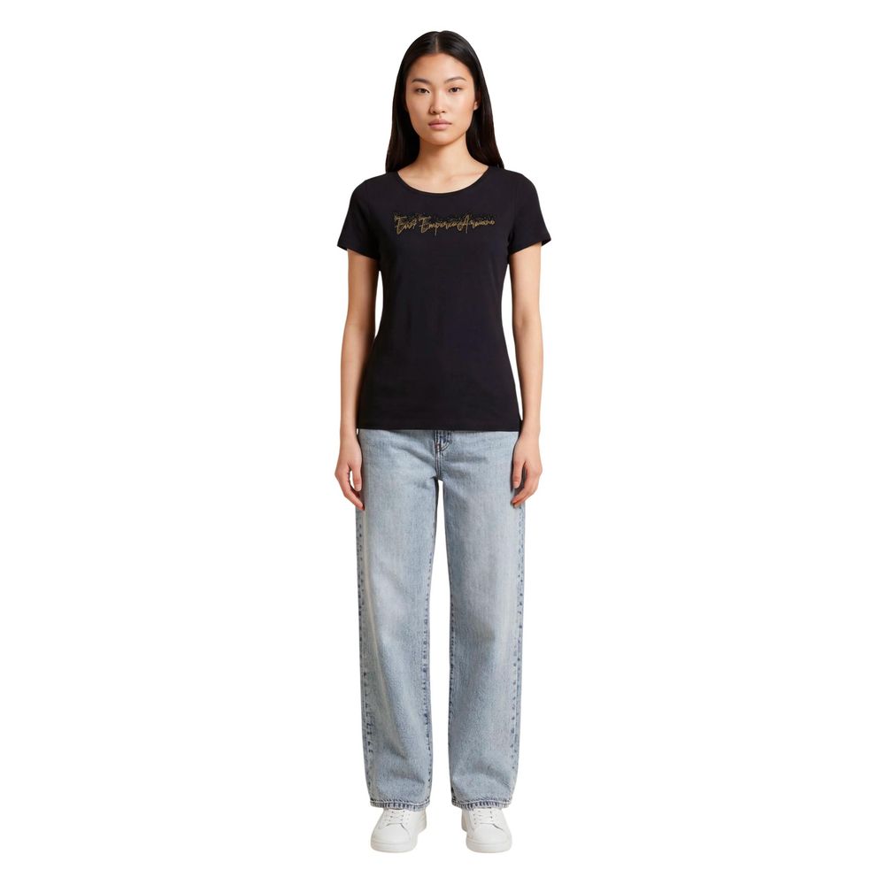 EA7 Emporio Armani Black Elastane T-Shirt