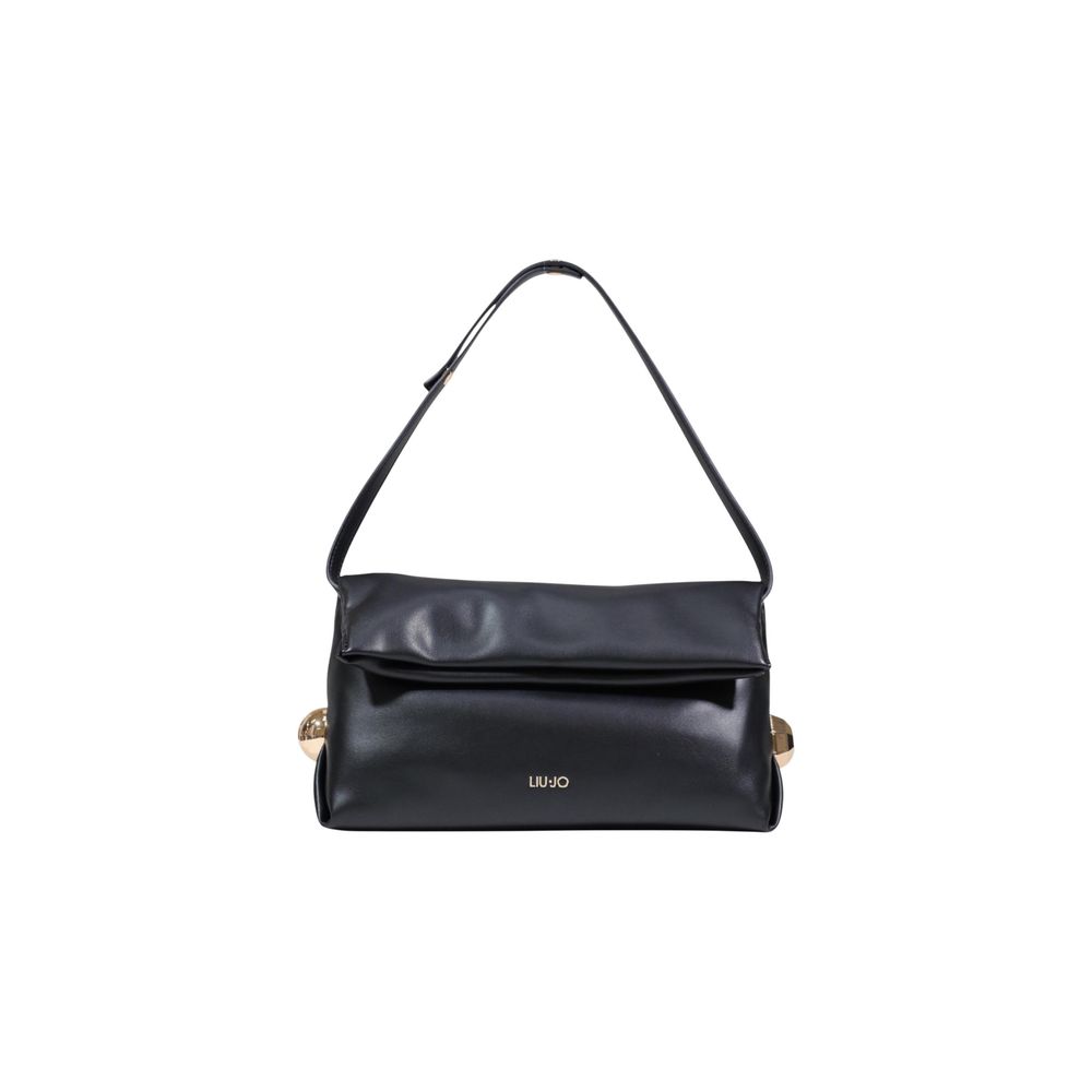 Indulge in the Liu Jo Black Polyethylene Clutch Bag, a sophisticated blend of high-quality polyurethane and refined metallic accents, perfect for elevating any ensemble.