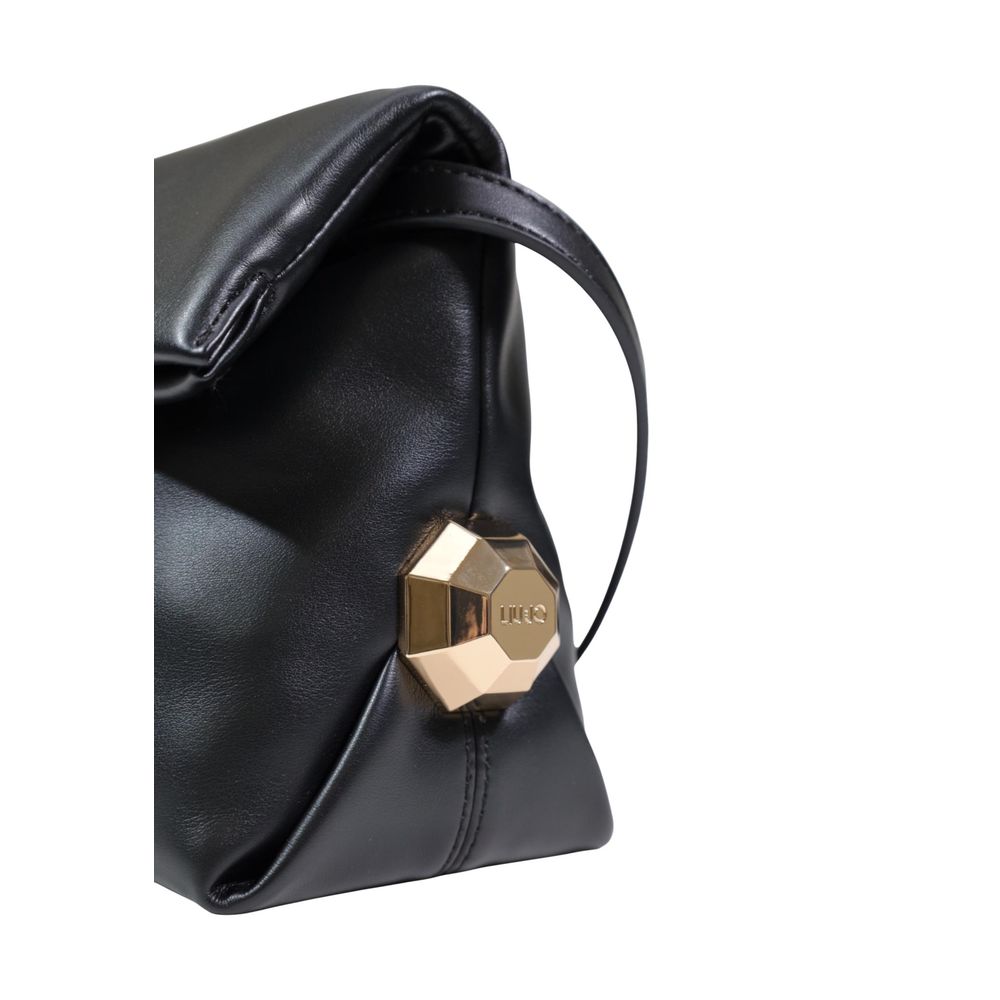 Indulge in the Liu Jo Black Polyethylene Clutch Bag, a luxurious blend of high-quality polyurethane and refined metallic details, perfect for elevating any ensemble.