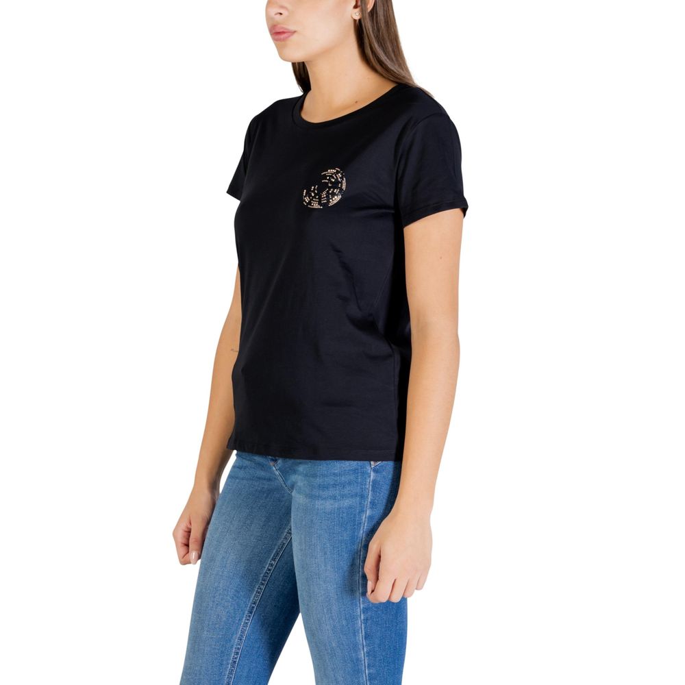 Liu Jo Black Cotton T-Shirt - Elevate Your Casual Elegance