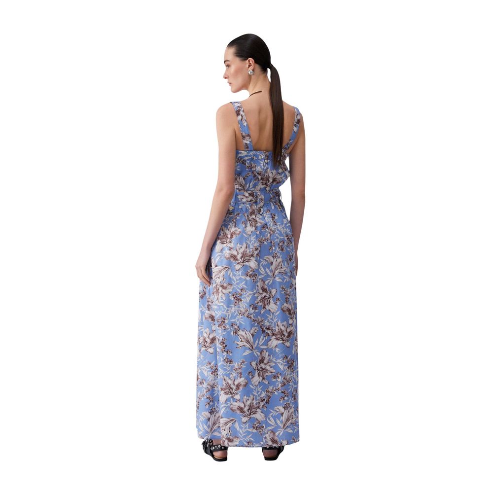 Liu Jo Blue Cotton Long Dress - Luxury Elegance Redefined