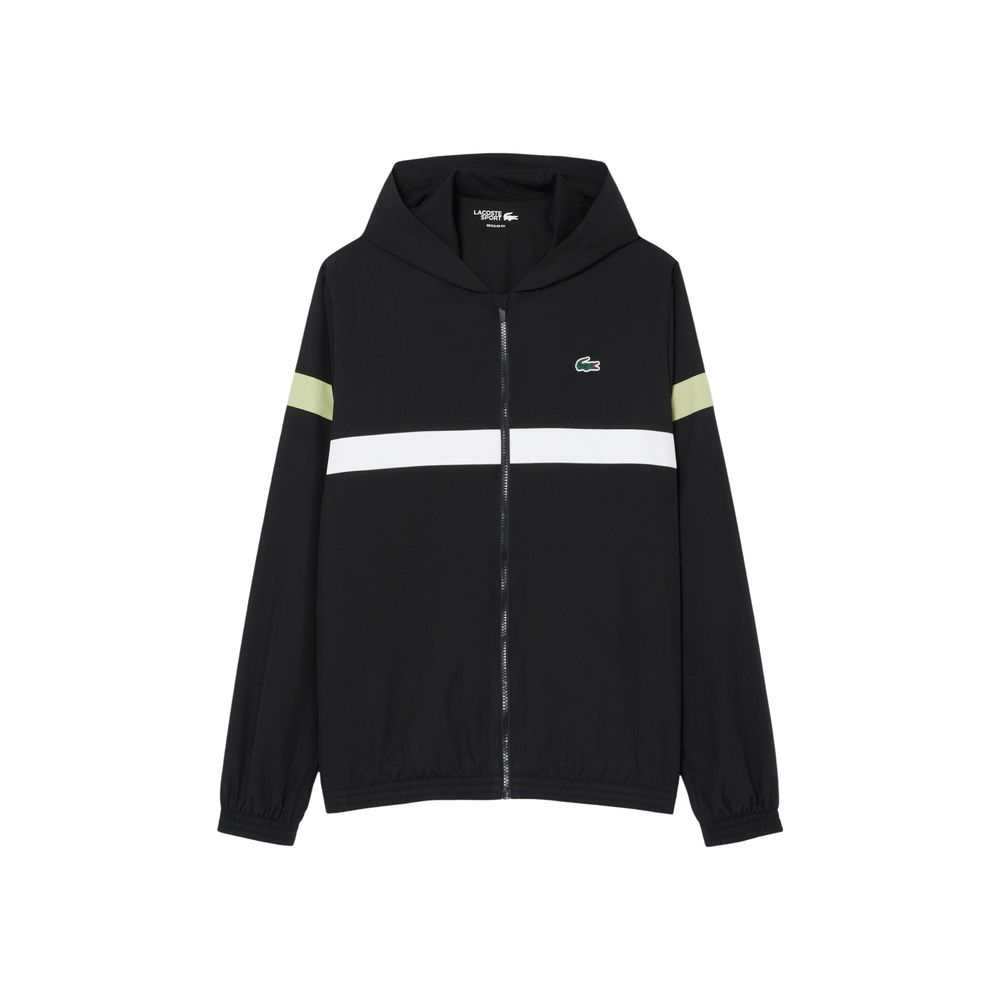Elevate your leisurewear with the Lacoste Black And White Polyester Sweatsuit, a harmonious blend of luxury and comfort, perfect for the discerning individual.
