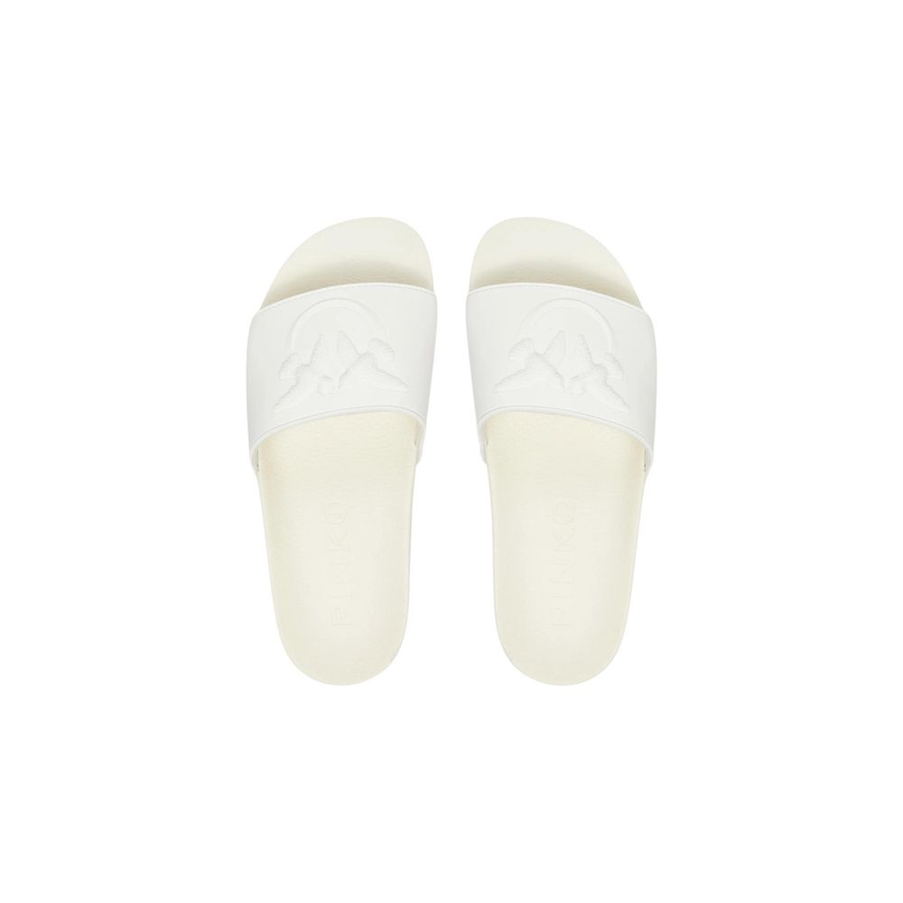 PINKO White PVC Slippers - Elevate Everyday Elegance