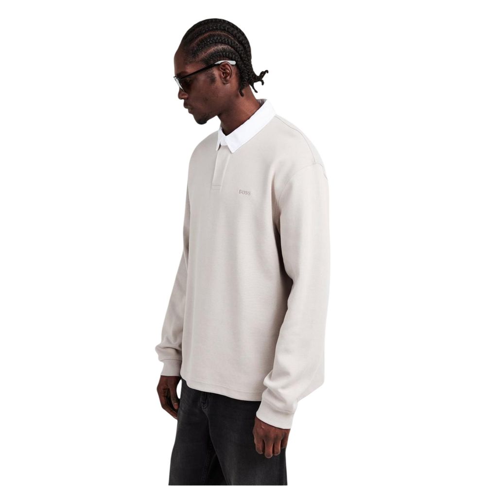 Hugo Boss Gray Cotton Polo Shirt - Timeless Elegance Redefined
