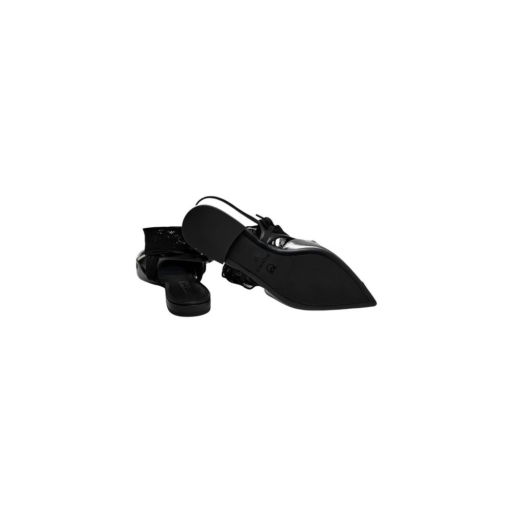 Elevate your style with PINKO Black Leather Ballet Flats, crafted from premium leather for timeless elegance and versatility in every step.