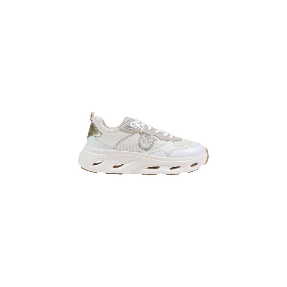 PINKO White Leather Chunky Sneakers - Urban Elegance Redefined